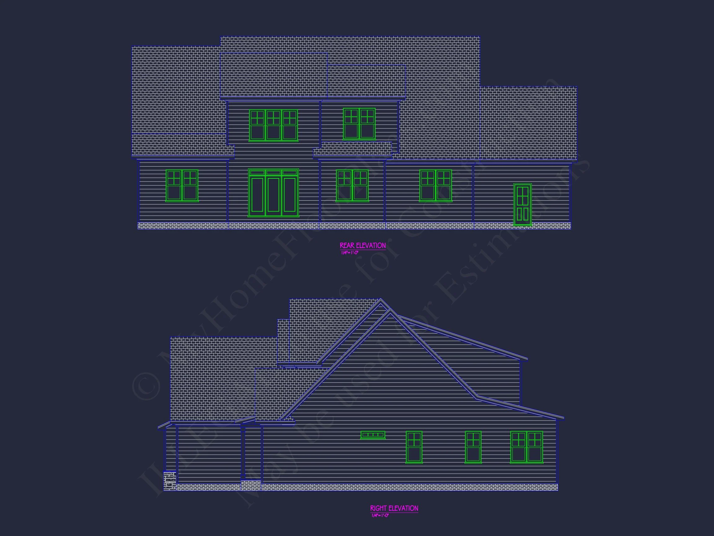 19-1240 HOUSE PLAN - Modern Craftsman House Plan with 2 Floors, CAD Blueprints 3 Modern Craftsman house Plan with 2 Floors, CAD Blueprints