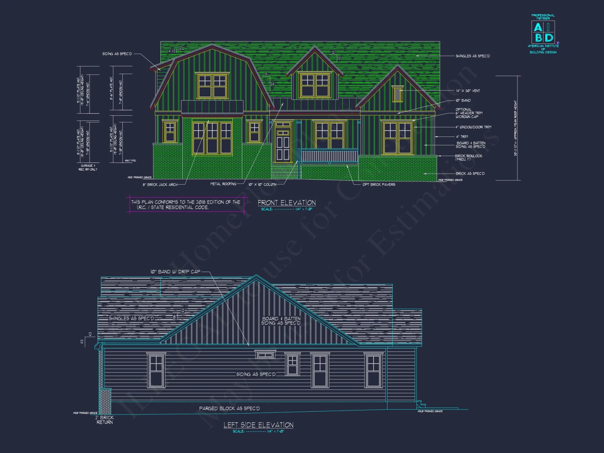 Charming 1.5 Story Barn-Style house Plan with 4 Bedrooms