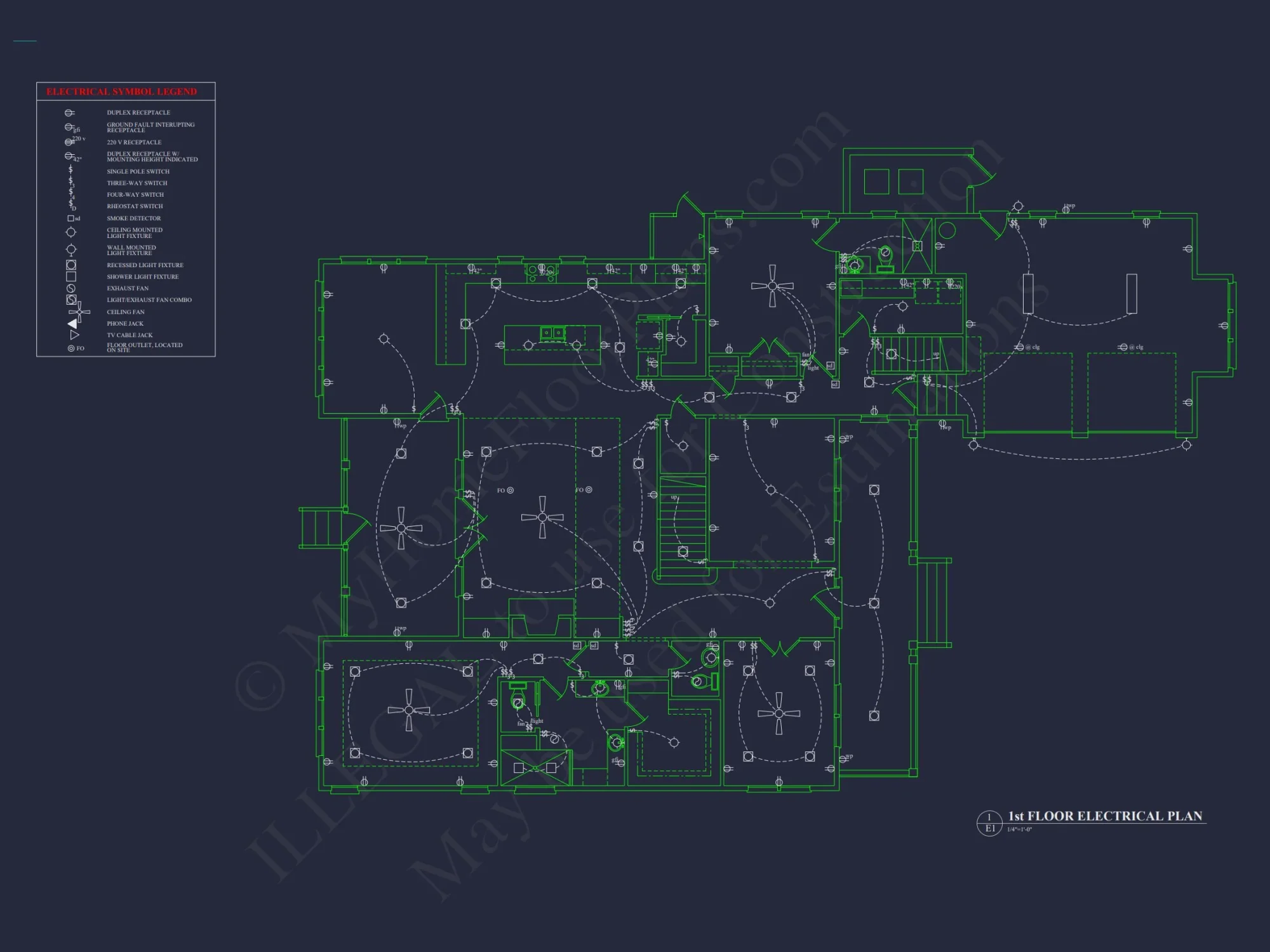 Traditional house Floor Plan with CAD Designs & Blueprint