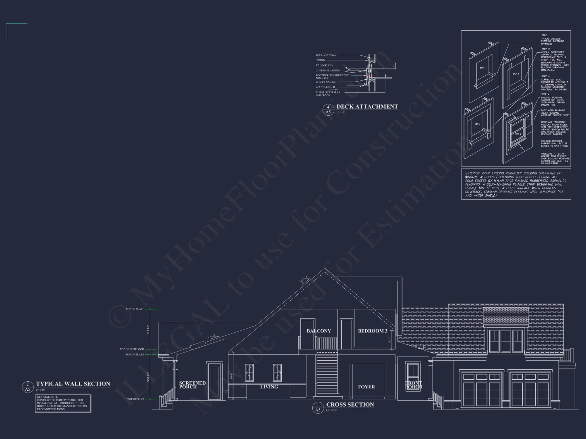 Traditional house Floor Plan with CAD Designs & Blueprint