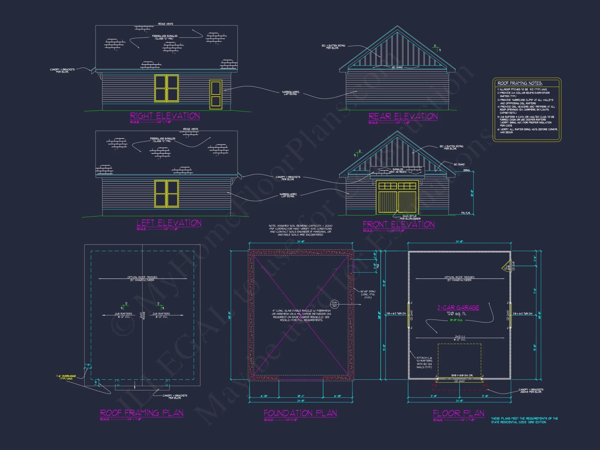 Elevated house Plan: Detailed Floor Plan Blueprint Designs