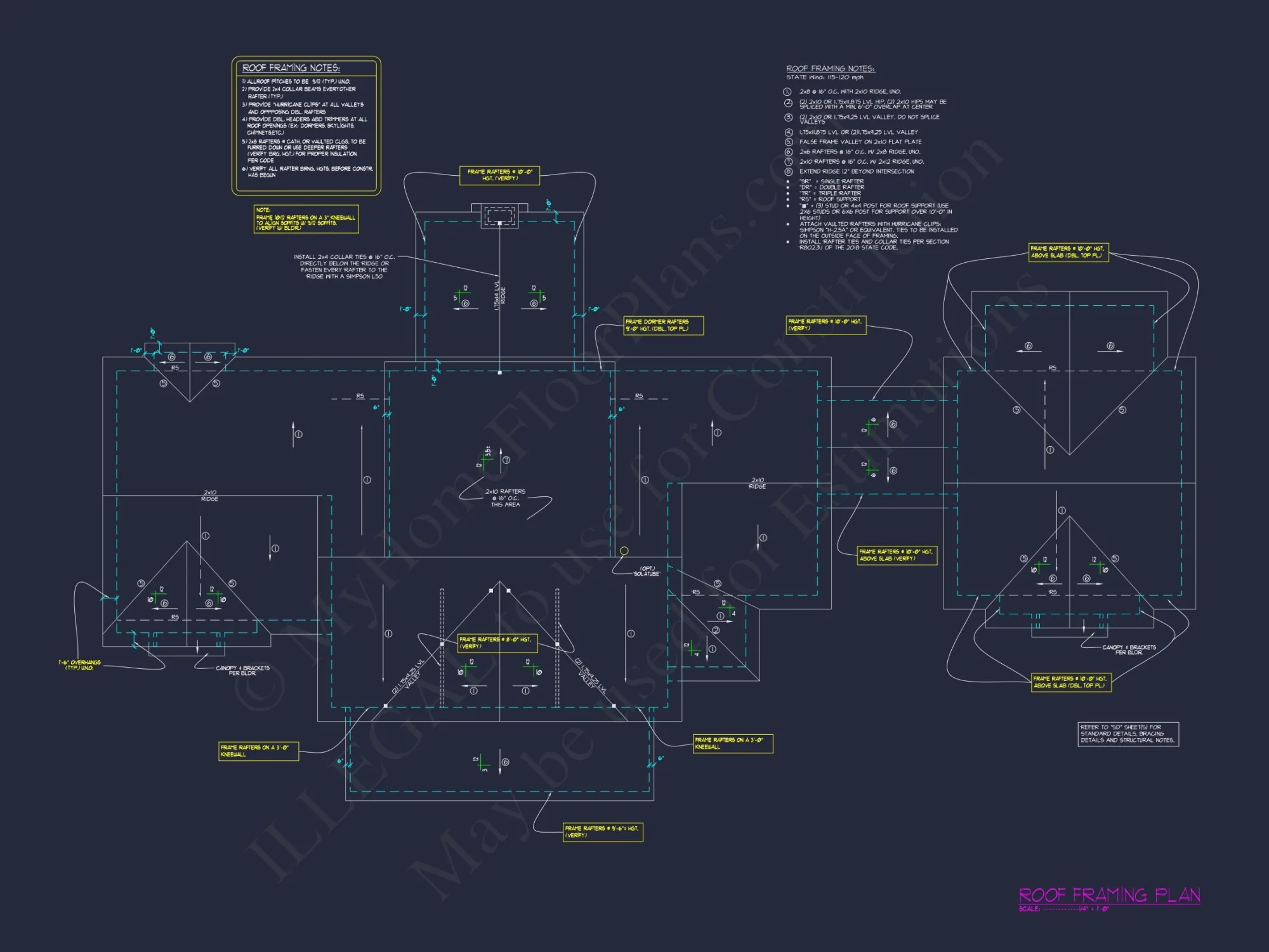 Elevated house Plan: Detailed Floor Plan Blueprint Designs