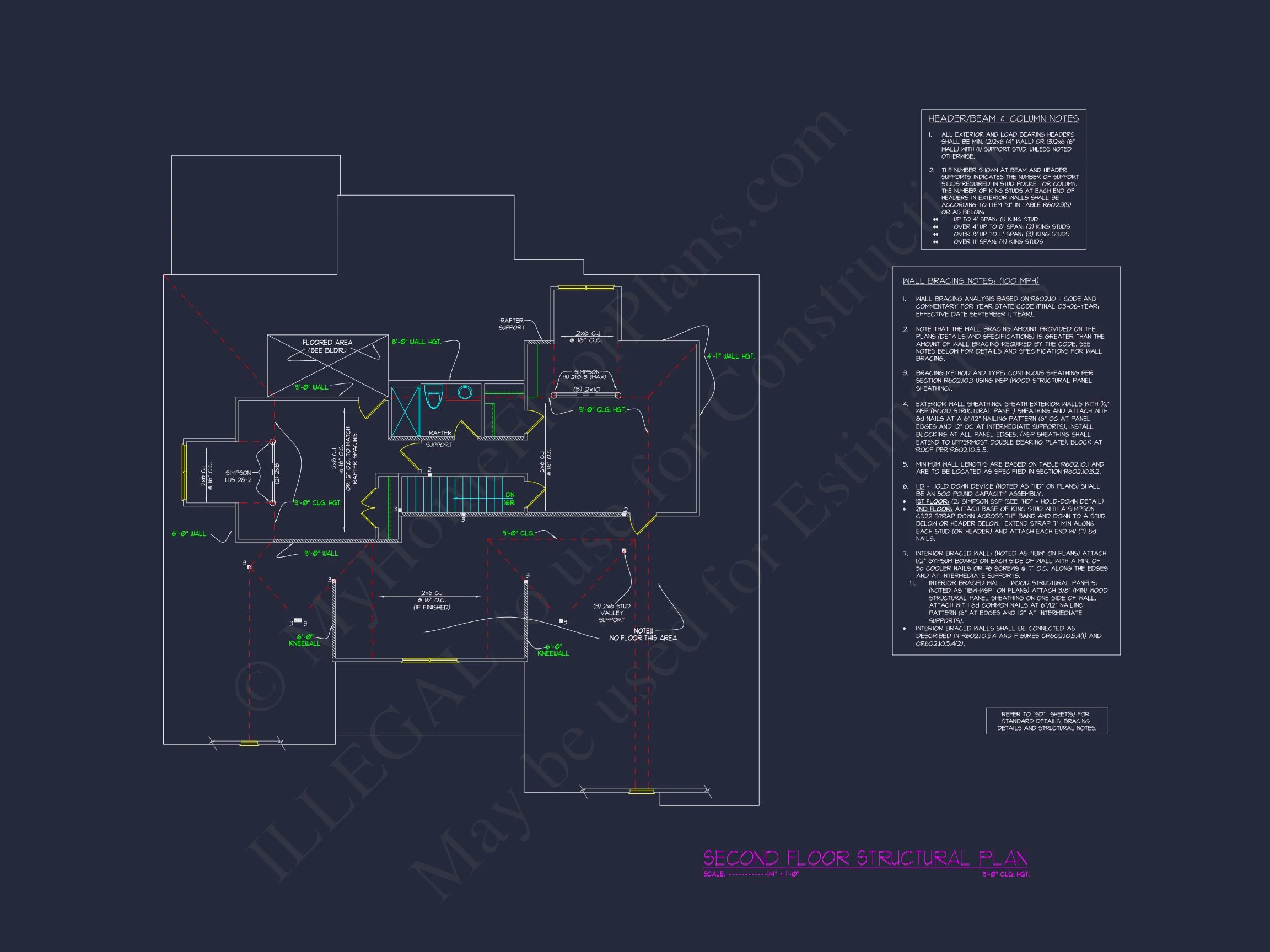 Modern Craftsman house Plan with CAD Designs and Blueprint