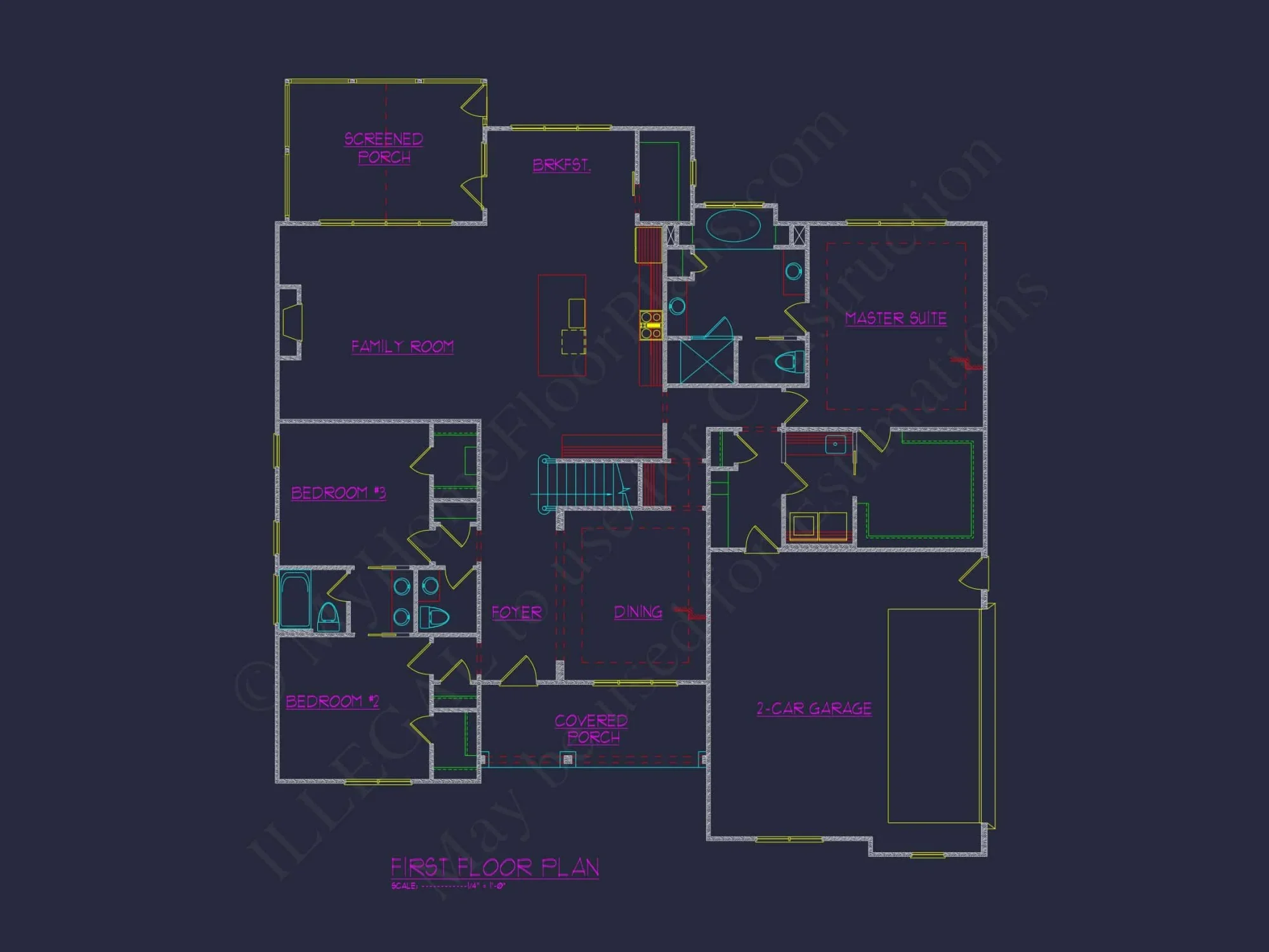 Modern Craftsman house Plan with CAD Designs and Blueprint