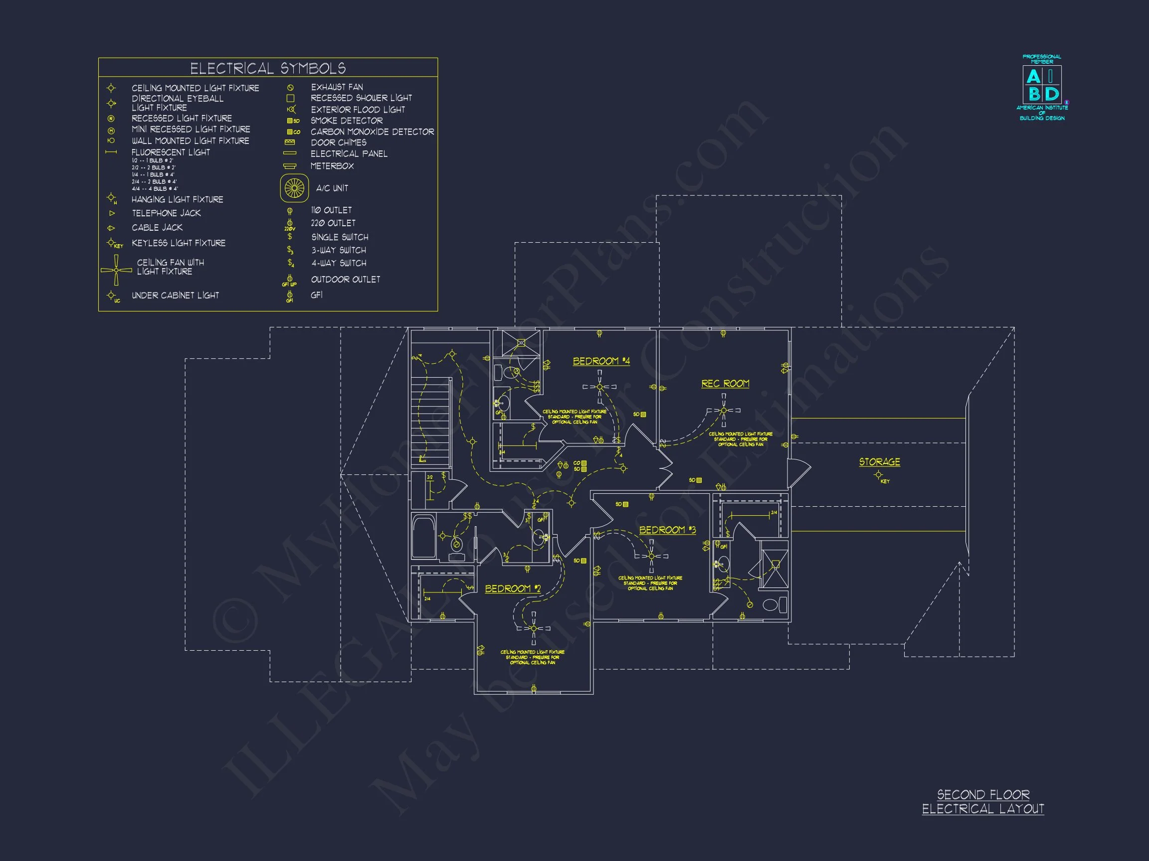 Spacious house Plan with Two Floors & CAD Blueprint Designs