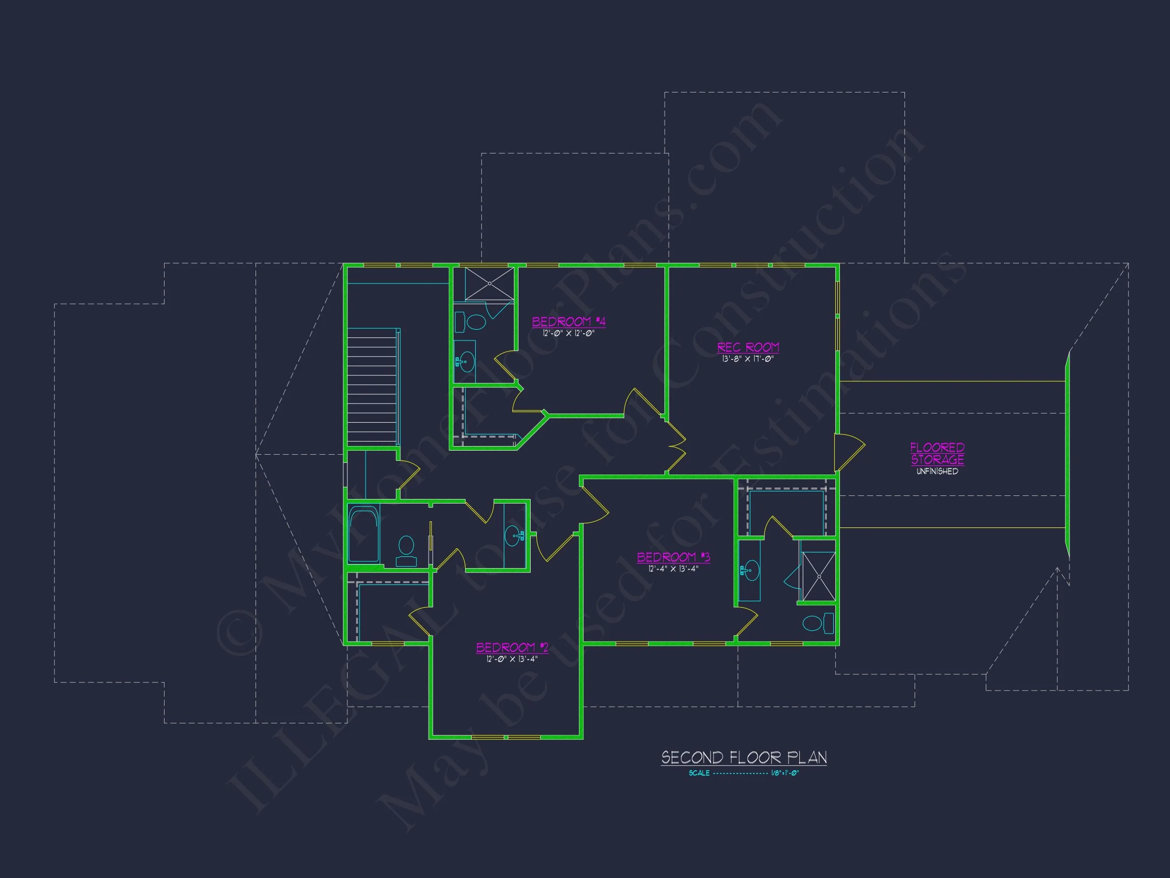 Spacious house Plan with Two Floors & CAD Blueprint Designs