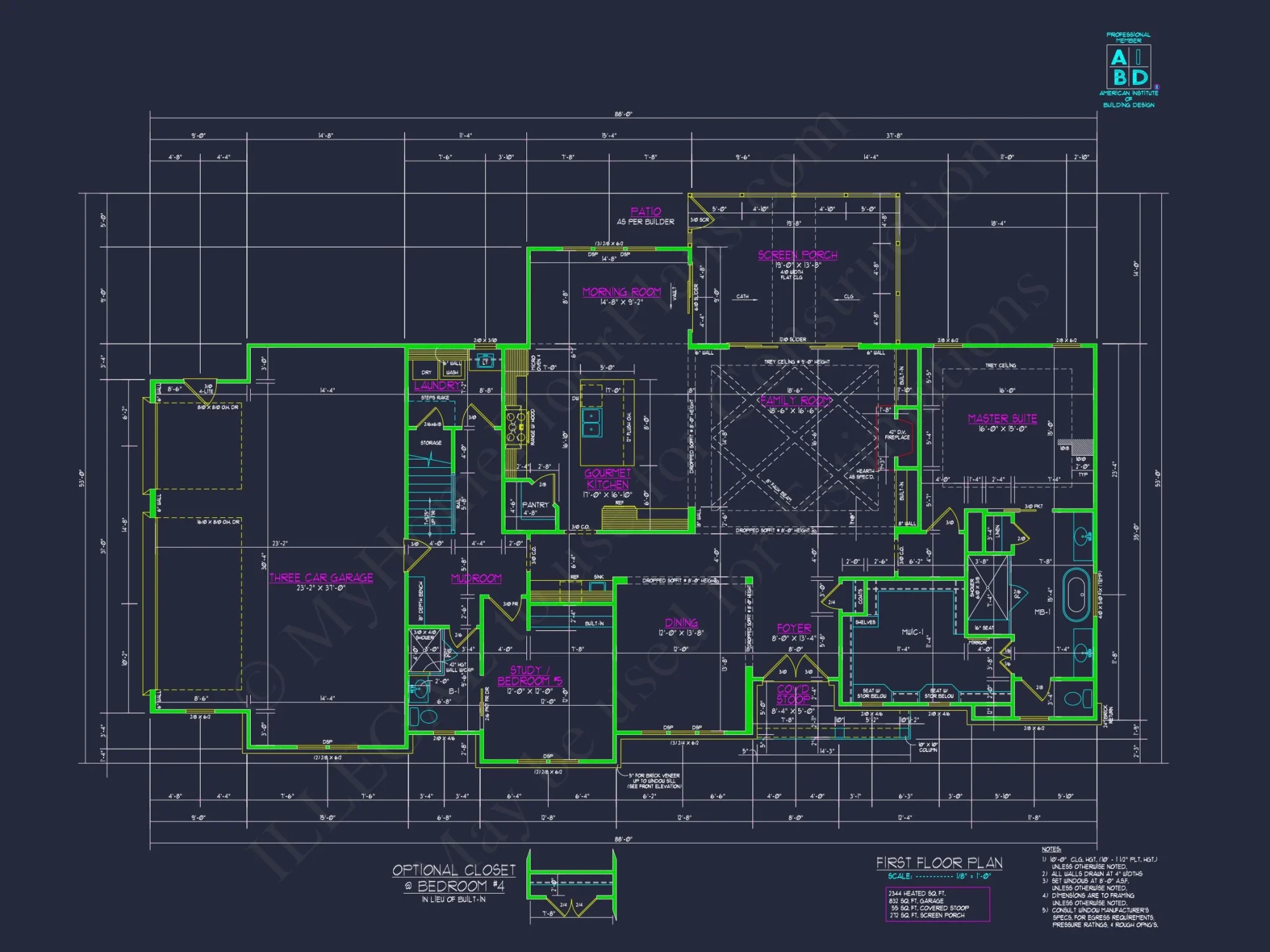Spacious house Plan with Two Floors & CAD Blueprint Designs