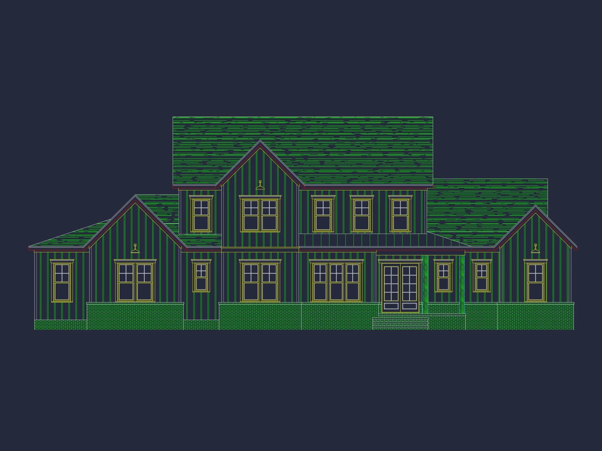 Spacious house Plan with Two Floors & CAD Blueprint Designs