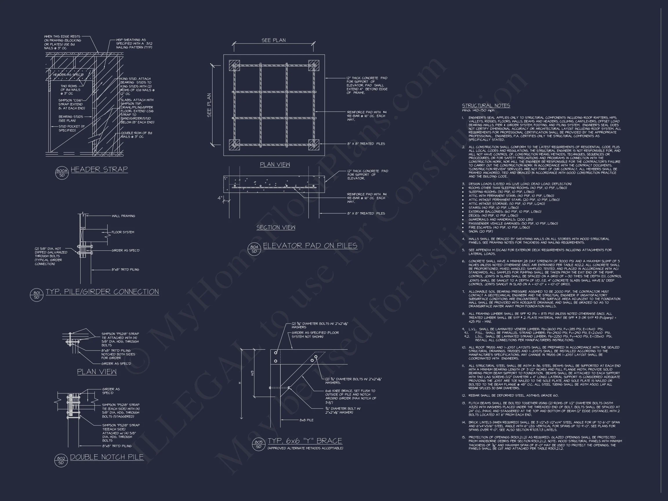 Charming Coastal house Plan with 6 Bedrooms and CAD Designs