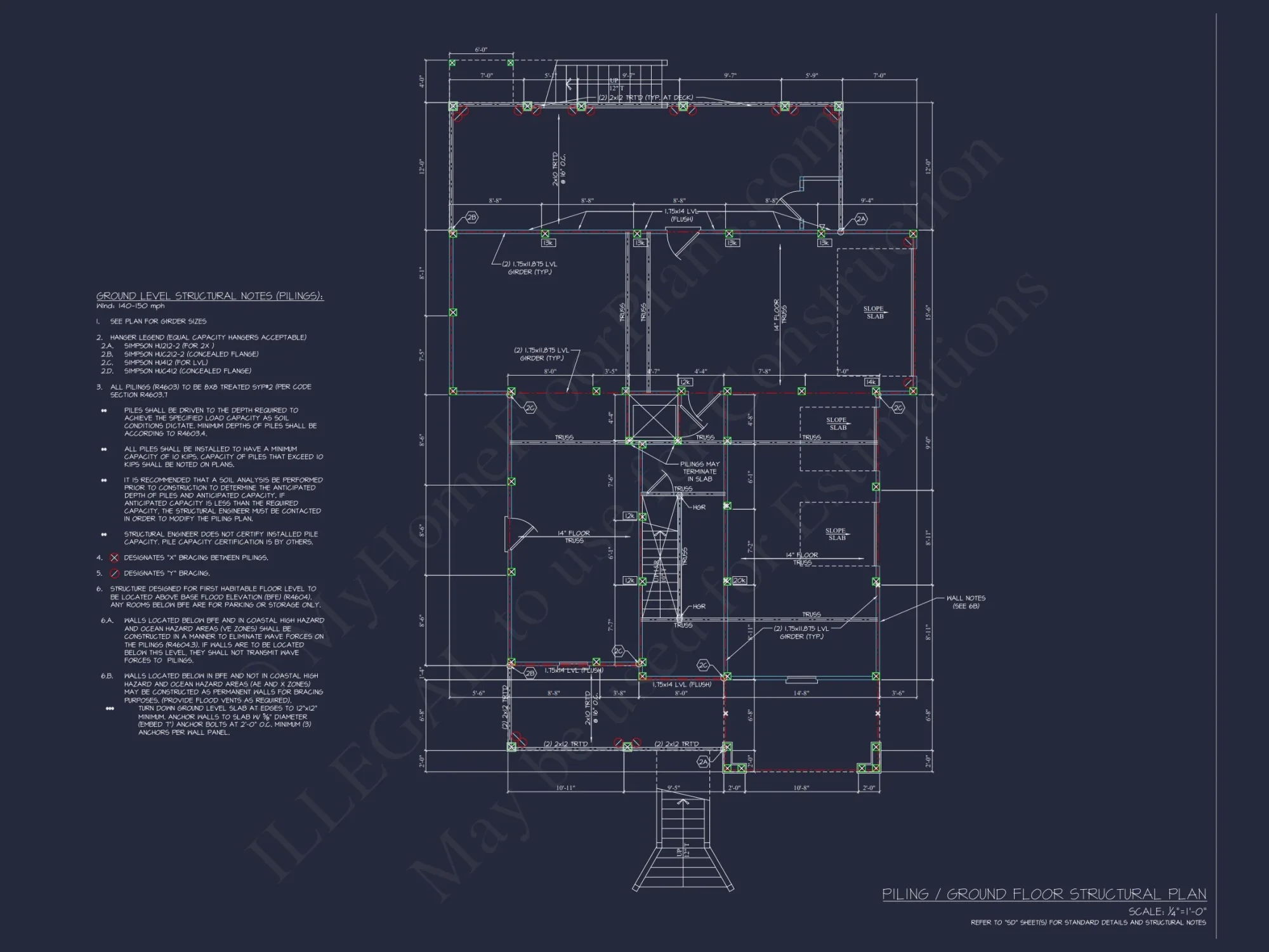 Charming Coastal house Plan with 6 Bedrooms and CAD Designs