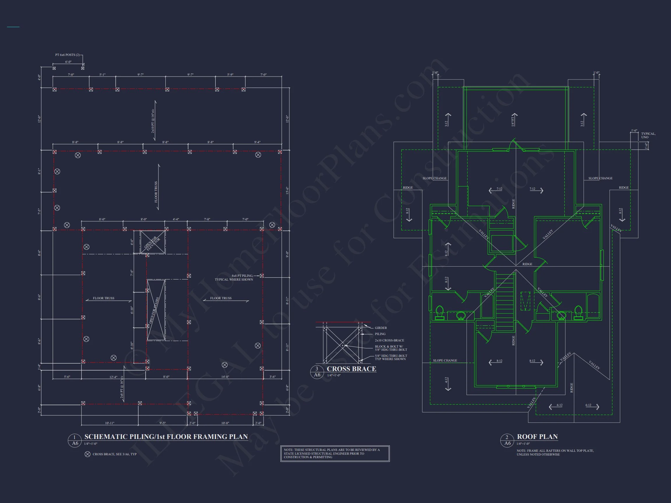 Charming Coastal house Plan with 6 Bedrooms and CAD Designs