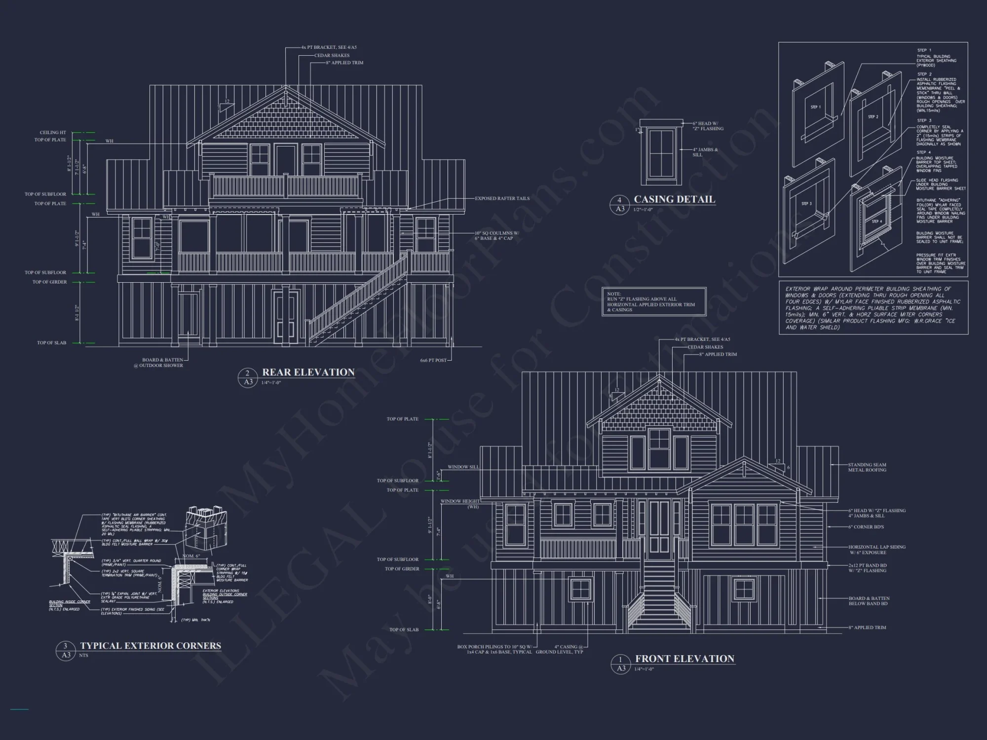 Charming Coastal house Plan with 6 Bedrooms and CAD Designs