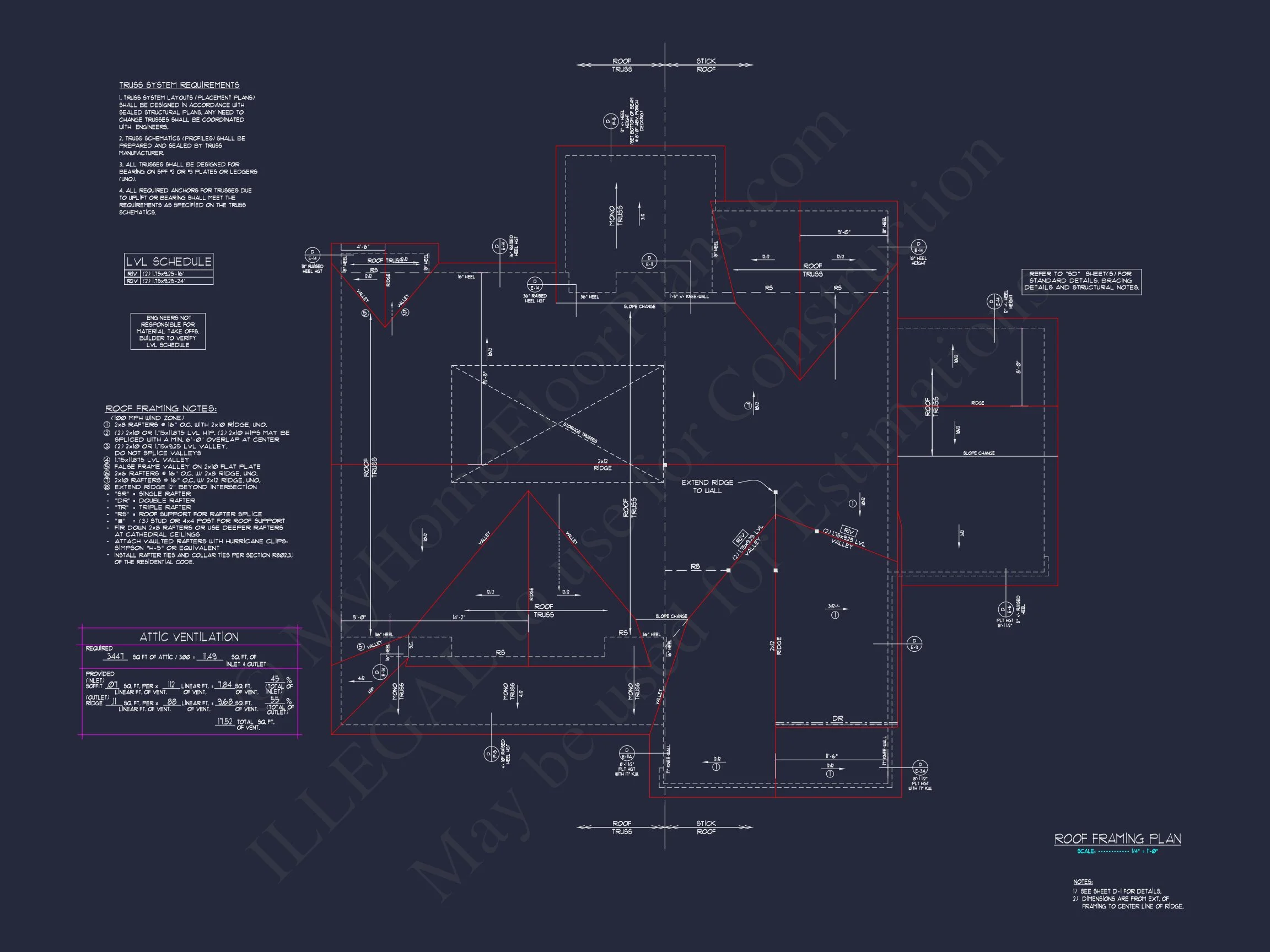 Traditional Craftsman house Plan with 4 Bedrooms and CAD Designs