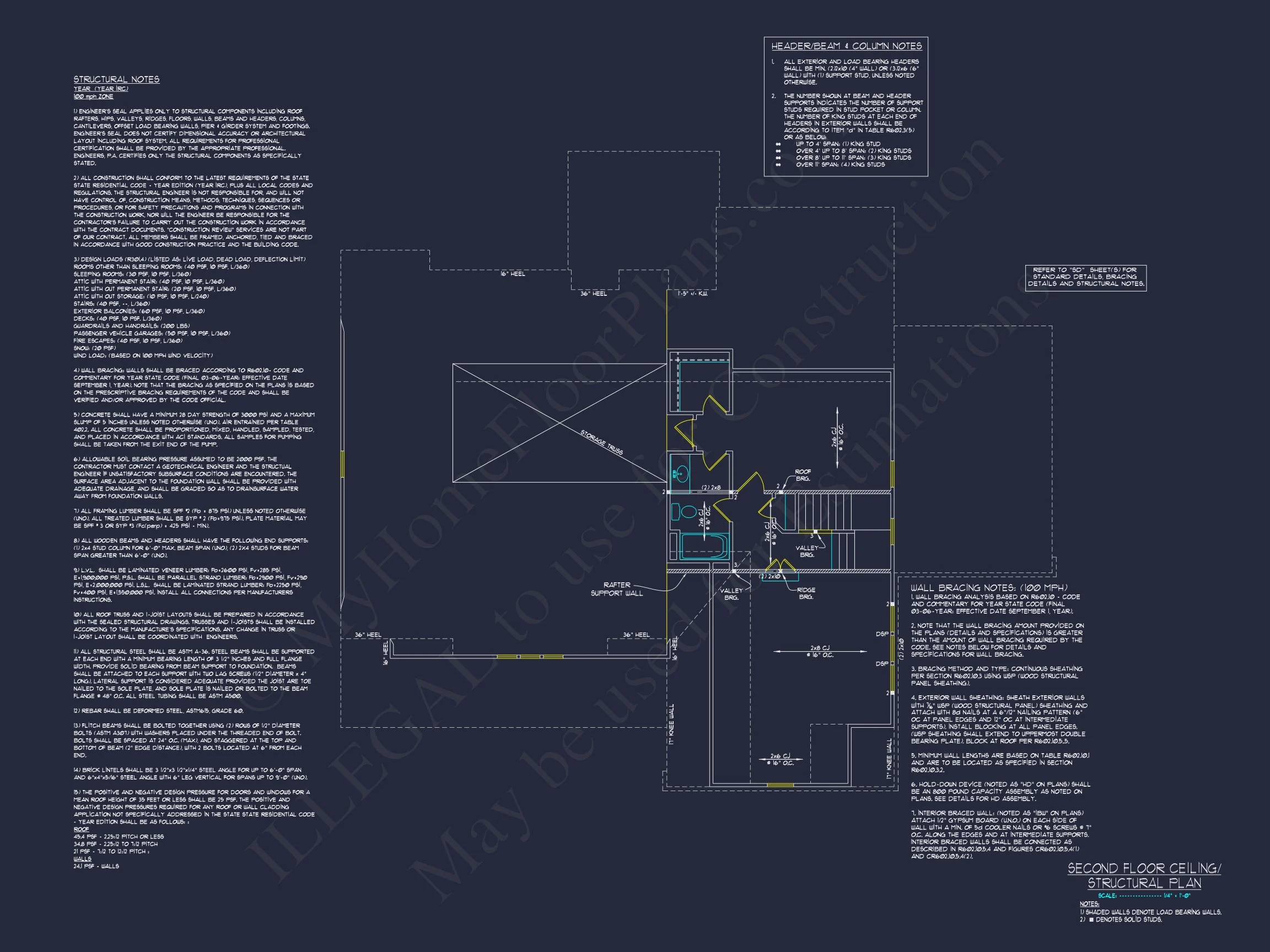 Traditional Craftsman house Plan with 4 Bedrooms and CAD Designs
