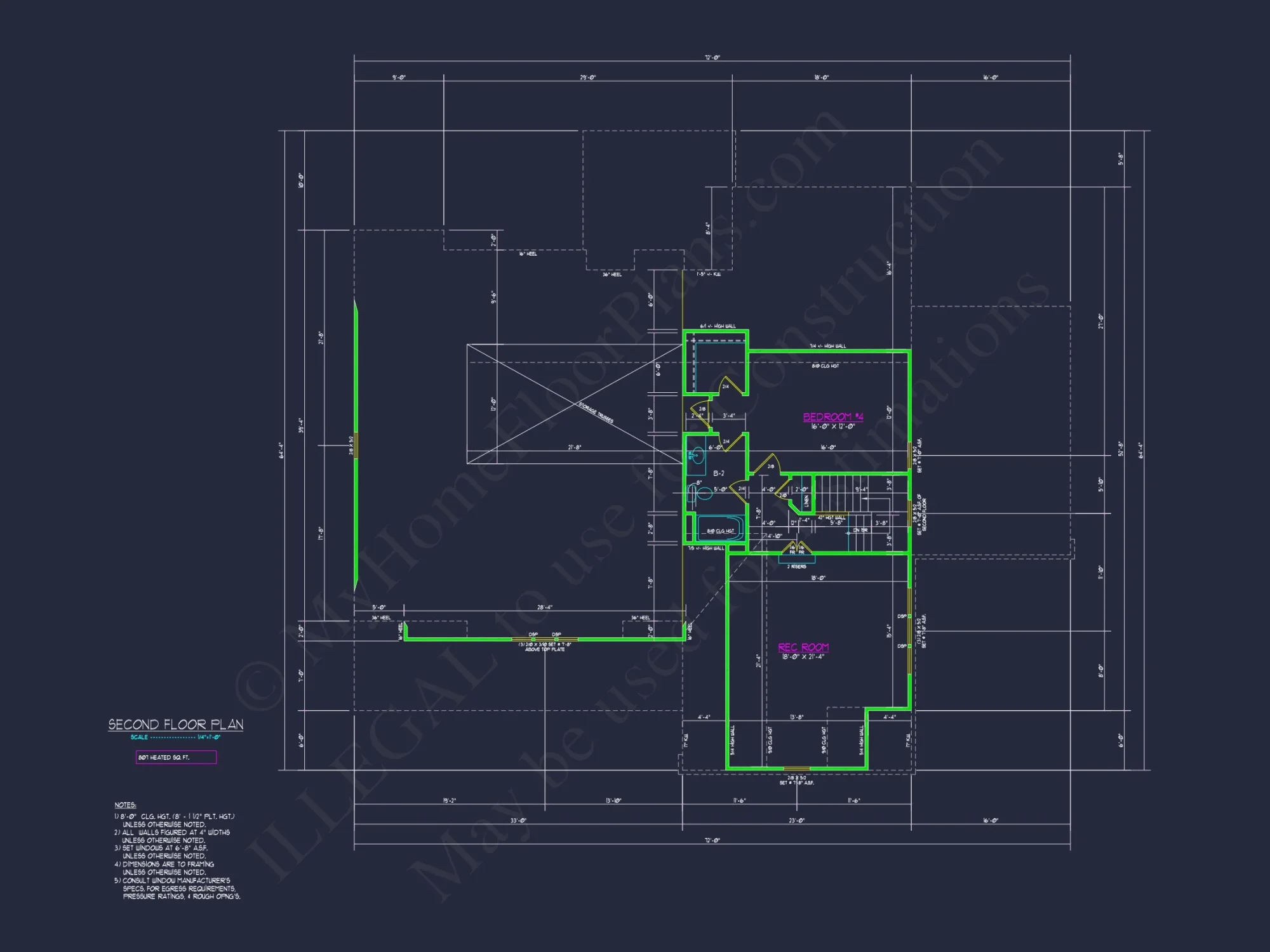 Traditional Craftsman house Plan with 4 Bedrooms and CAD Designs
