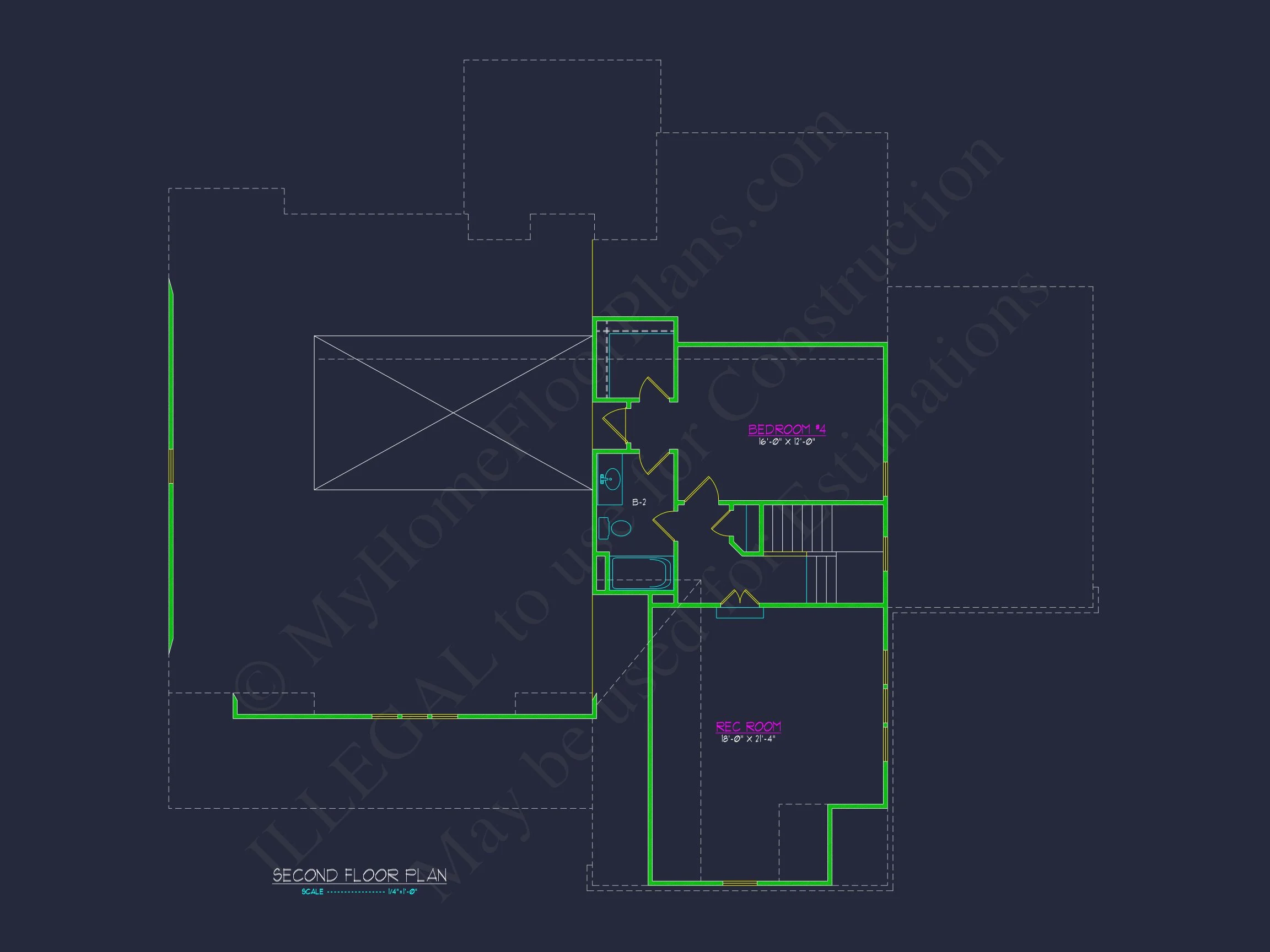 Traditional Craftsman house Plan with 4 Bedrooms and CAD Designs