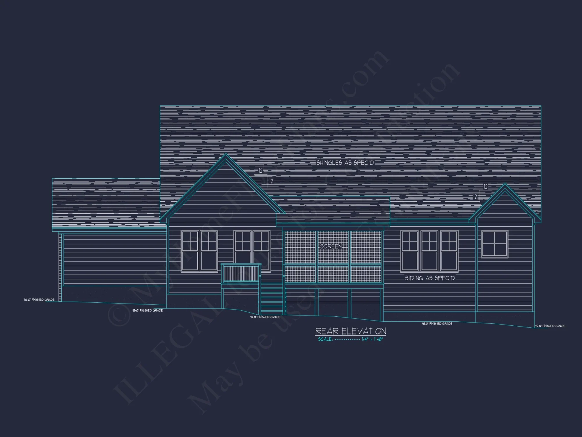 Traditional Craftsman house Plan with 4 Bedrooms and CAD Designs