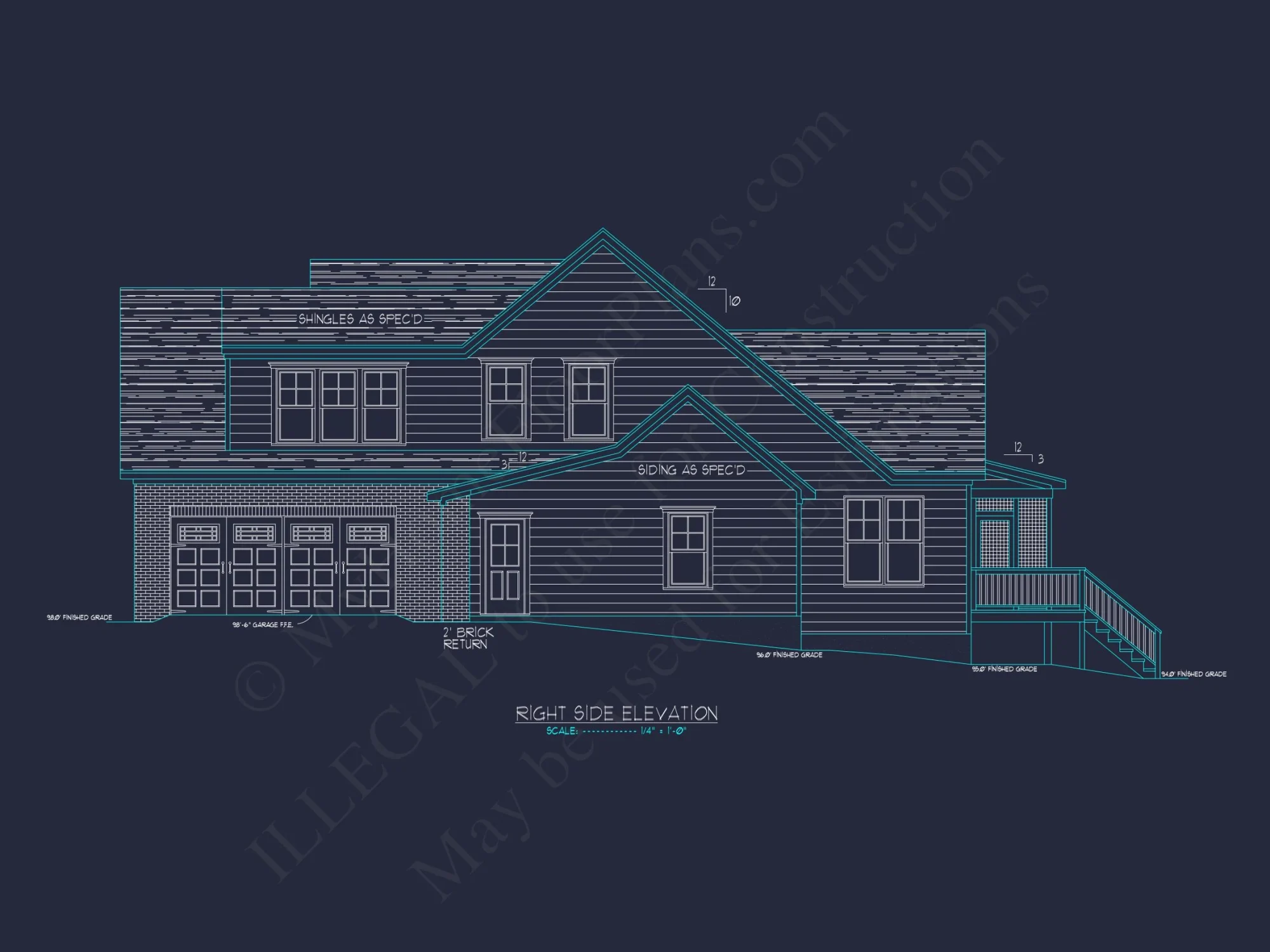 Traditional Craftsman house Plan with 4 Bedrooms and CAD Designs