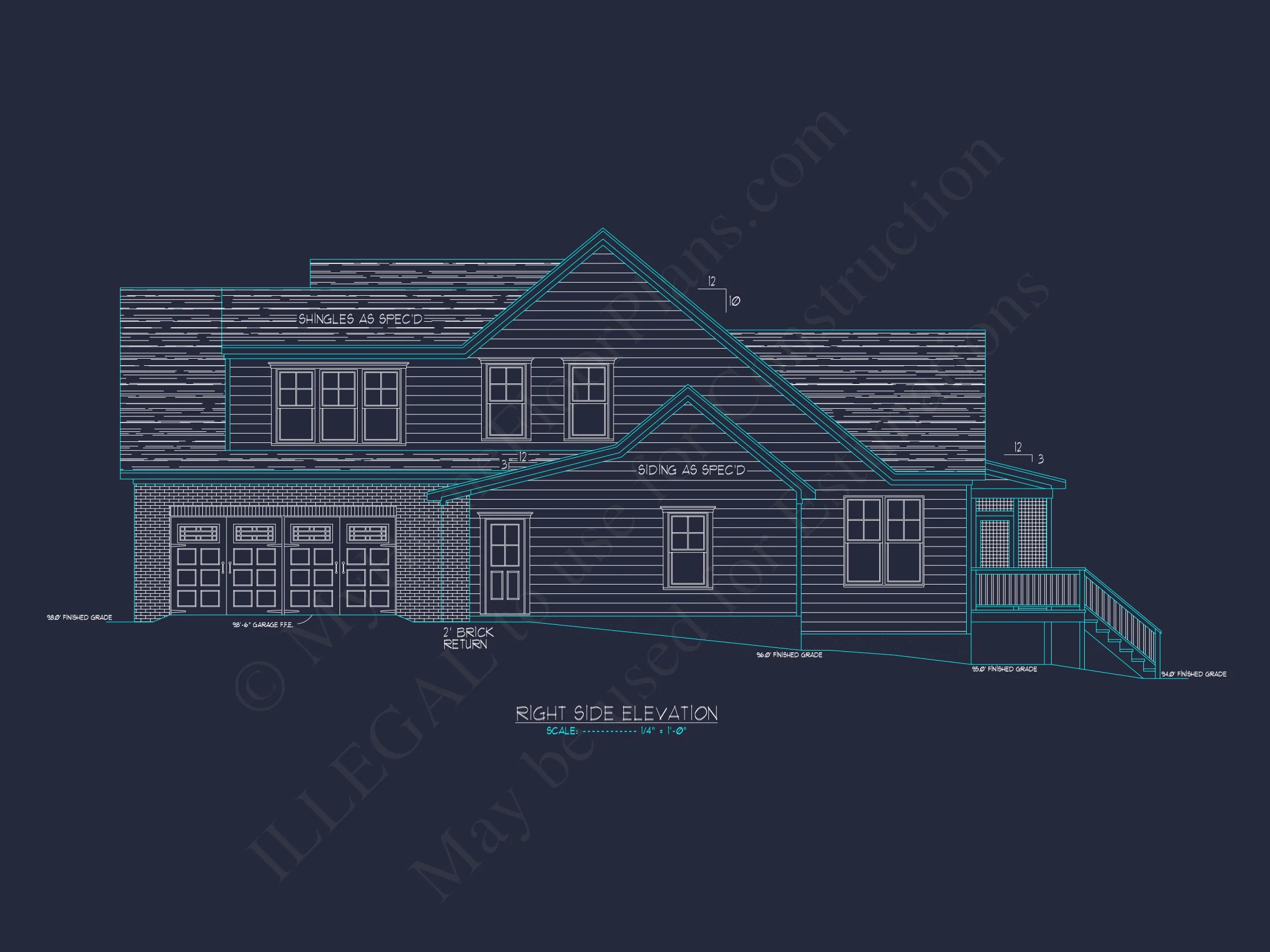 Traditional Craftsman house Plan with 4 Bedrooms and CAD Designs