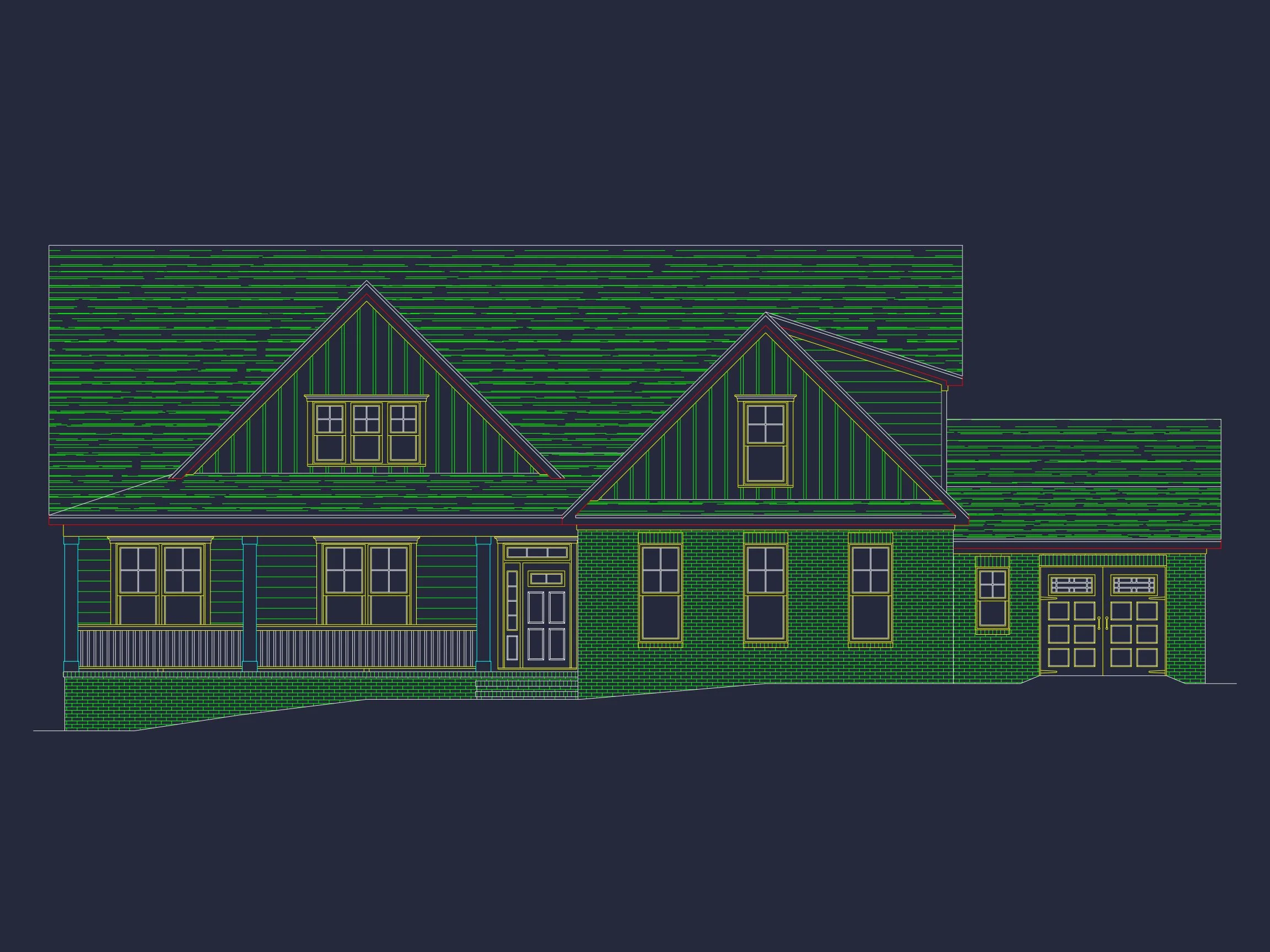 Traditional Craftsman house Plan with 4 Bedrooms and CAD Designs