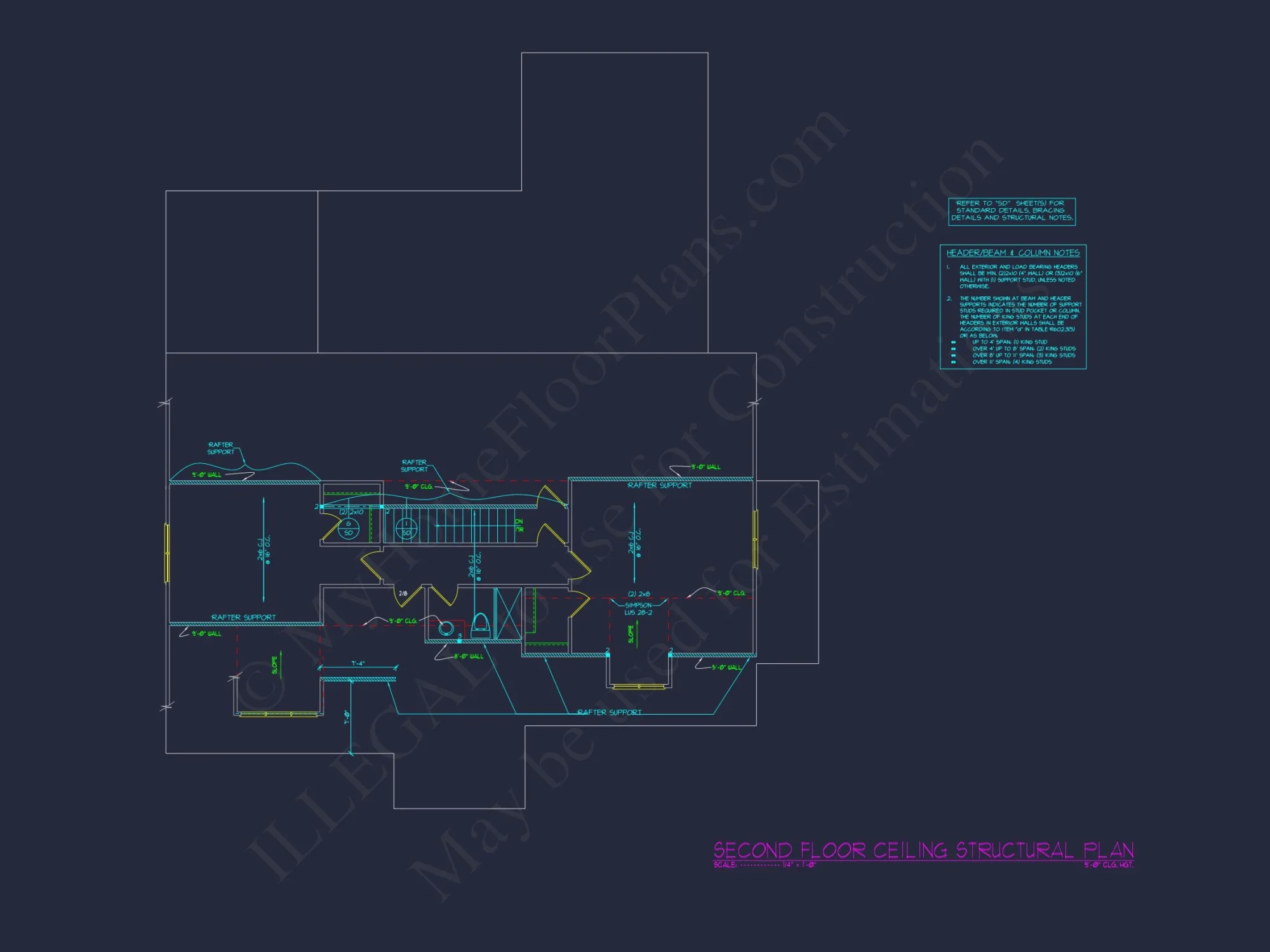 Craftsman house Plan with 2 Floors, CAD Blueprint & Design