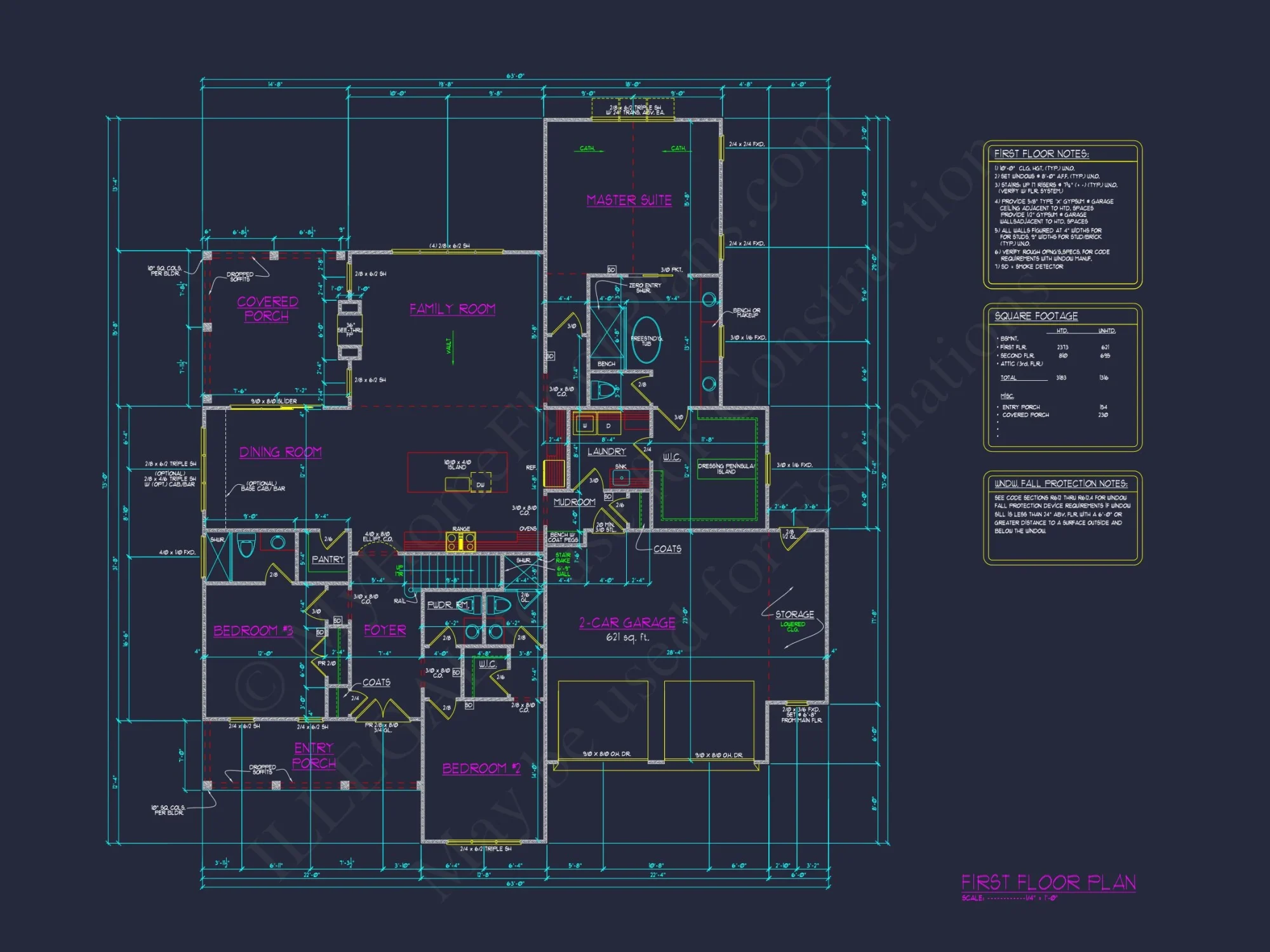Craftsman house Plan with 2 Floors, CAD Blueprint & Design