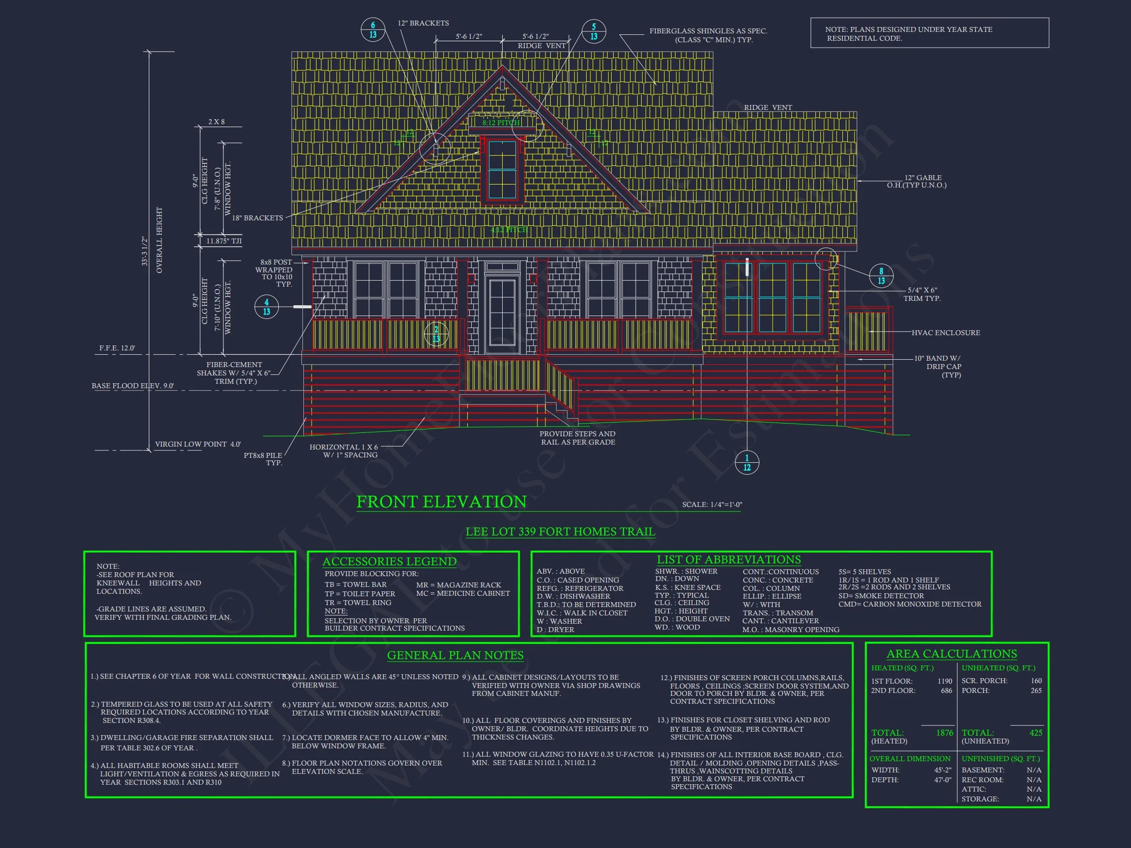 Coastal Craftsman house Plan with Open Floor Designs and CAD Blueprints