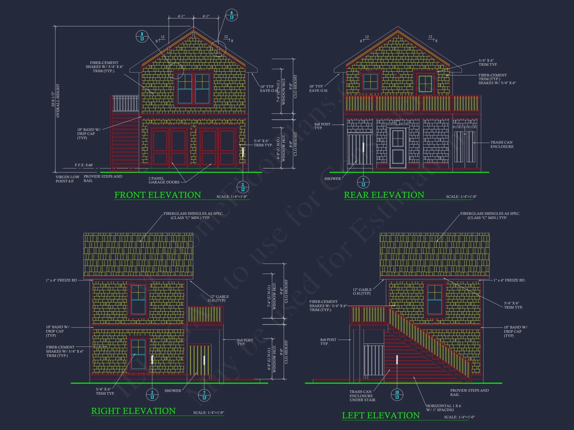 Cottage-Style house Plan with Detached Garage and CAD Designs