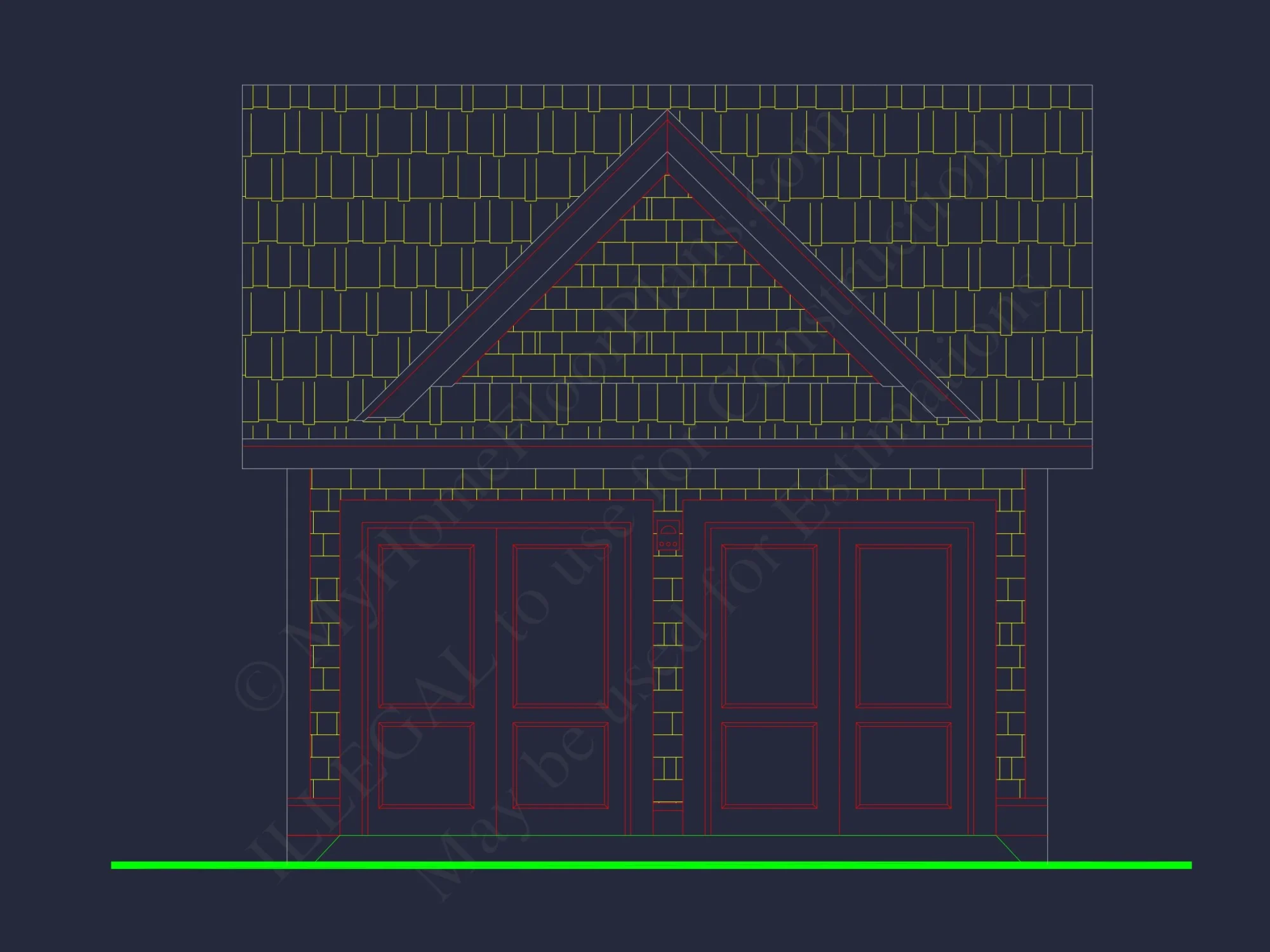 Beach Cottage Floor Plan with Detached Garage and CAD Designs