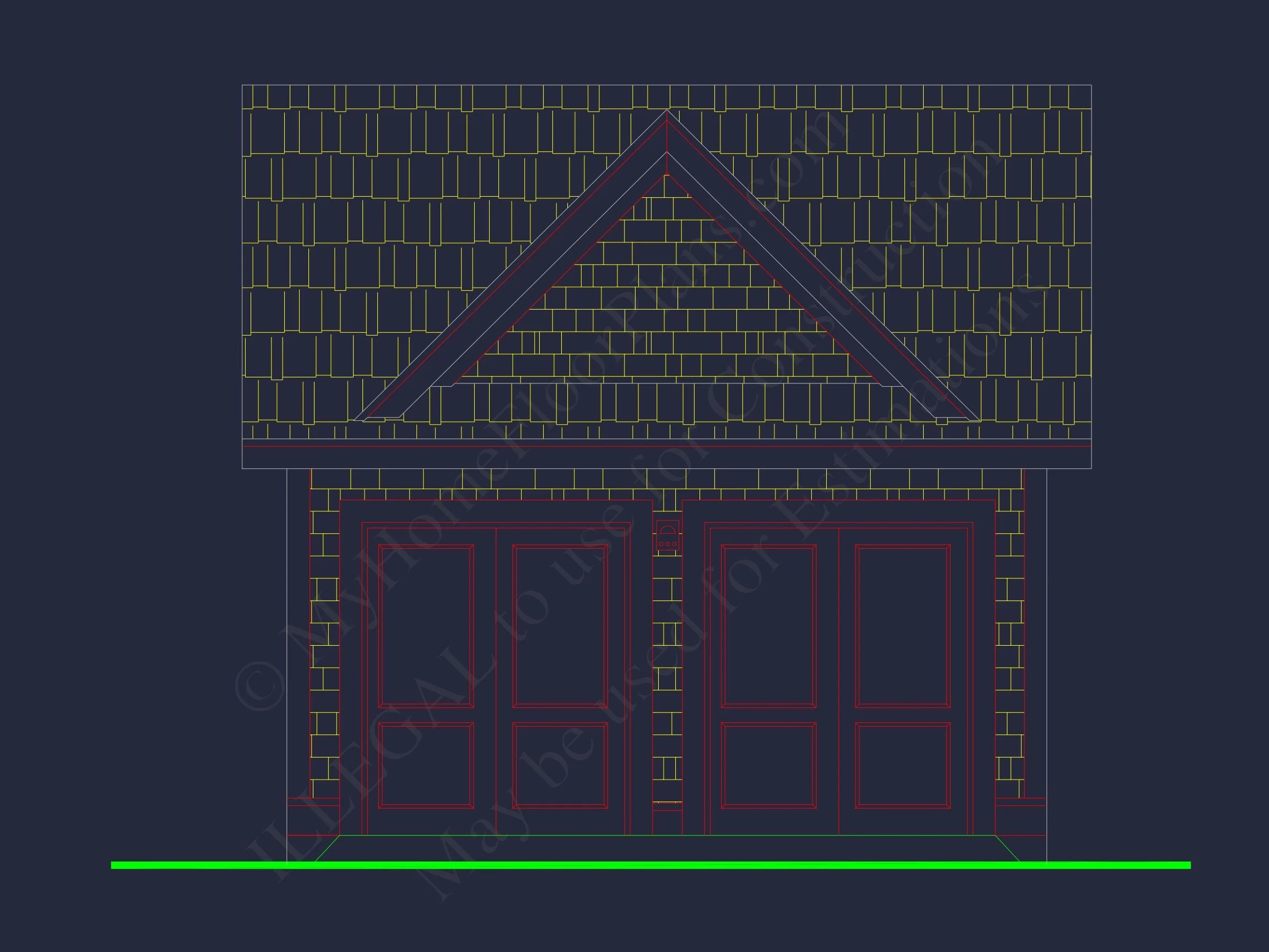 Beach Cottage Floor Plan with Detached Garage and CAD Designs