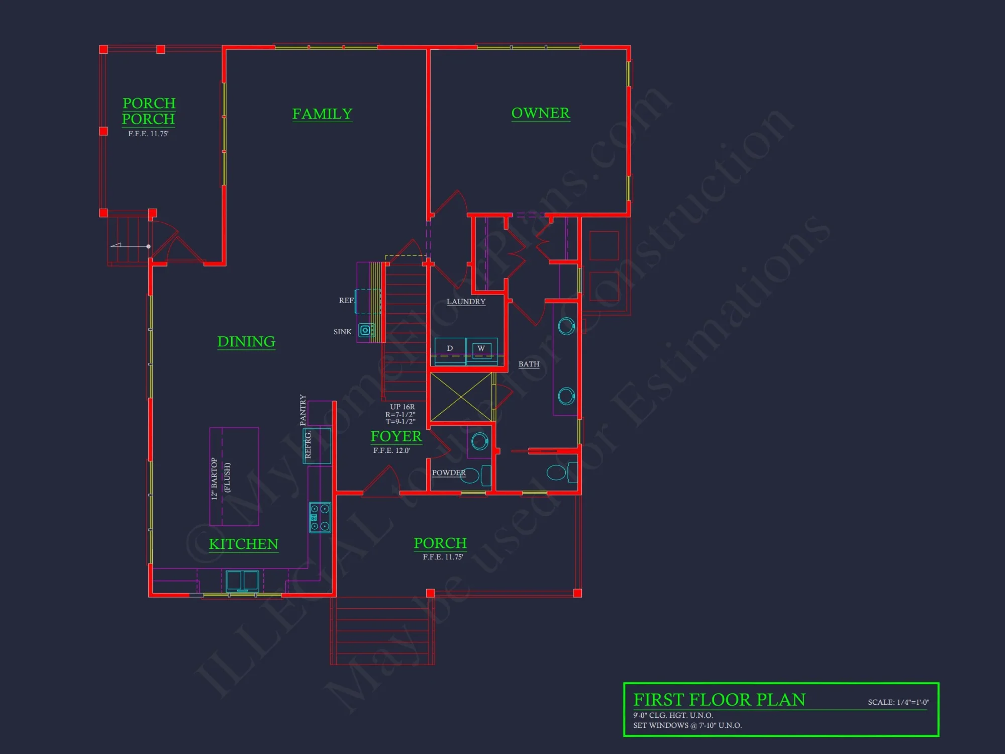 Beach Cottage Floor Plan with Detached Garage and CAD Designs