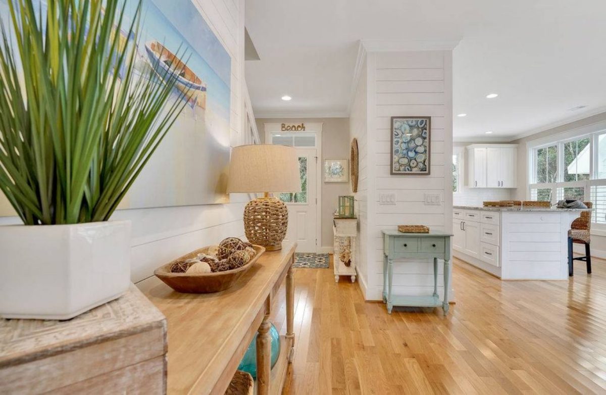 Beach Cottage Floor Plan with Detached Garage and CAD Designs