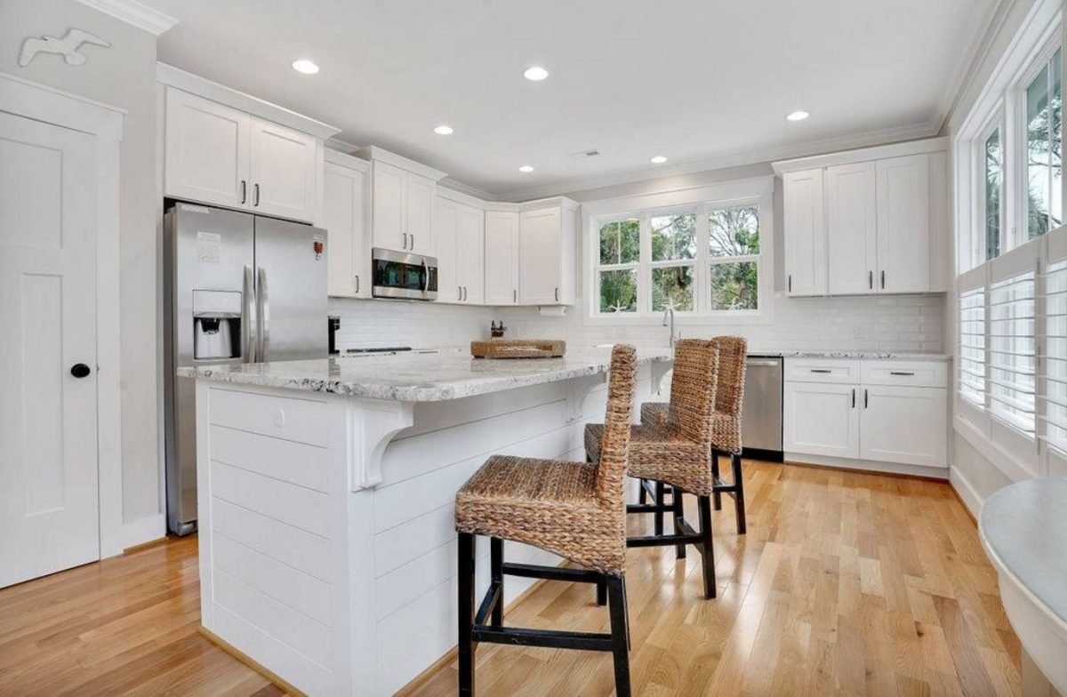 Beach Cottage Floor Plan with Detached Garage and CAD Designs