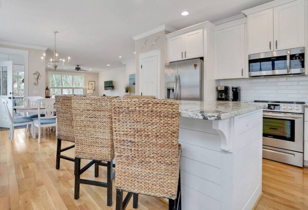 Beach Cottage Floor Plan with Detached Garage and CAD Designs