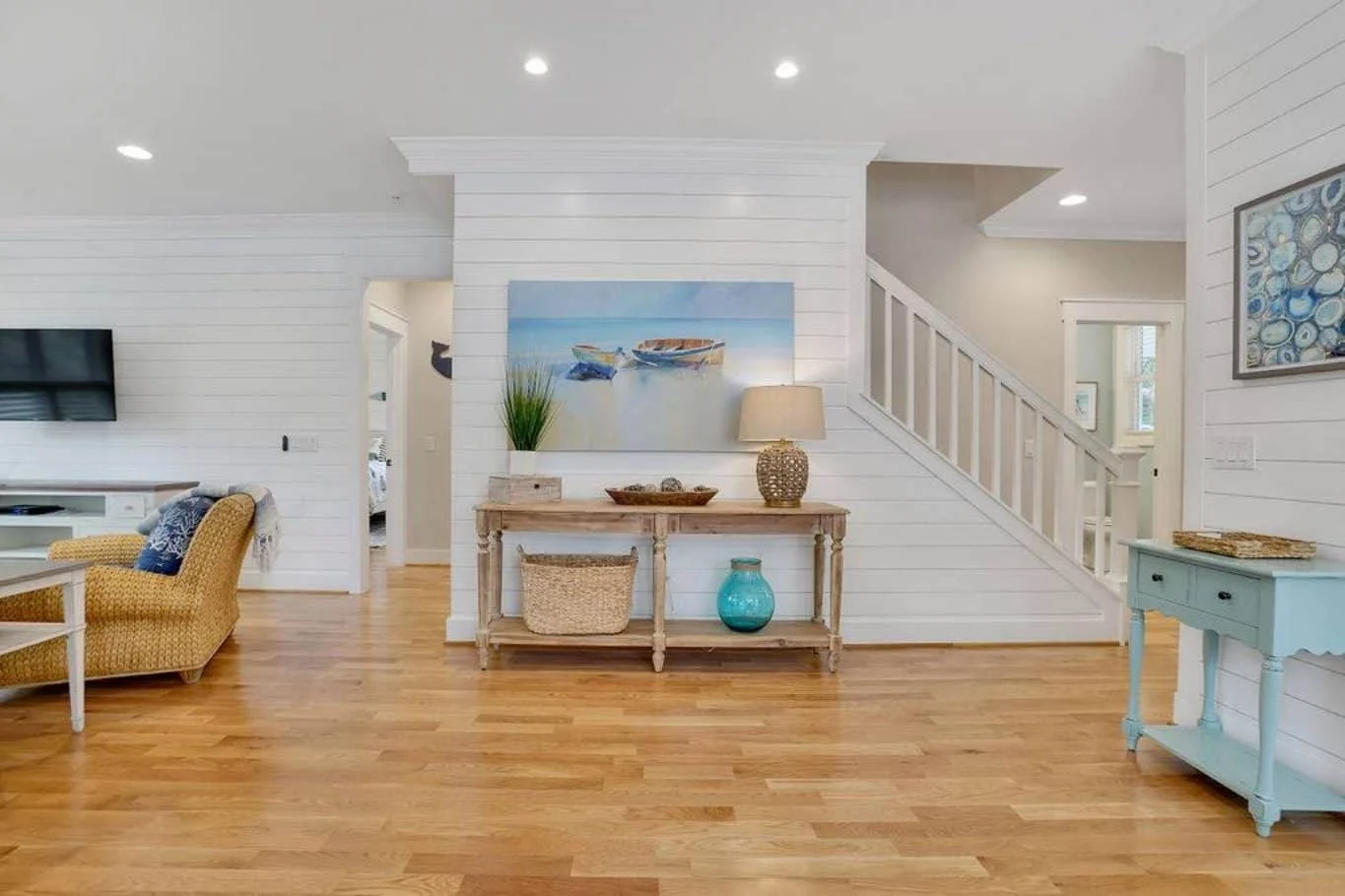 Beach Cottage Floor Plan with Detached Garage and CAD Designs
