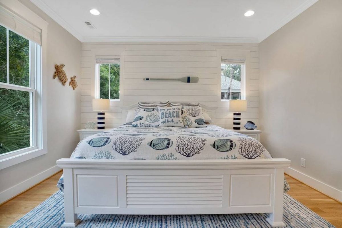 Beach Cottage Floor Plan with Detached Garage and CAD Designs