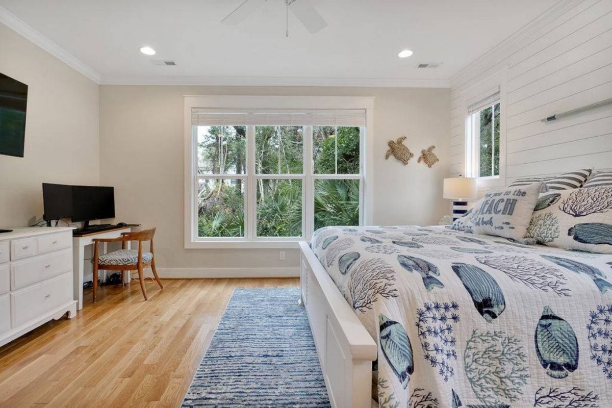 Beach Cottage Floor Plan with Detached Garage and CAD Designs