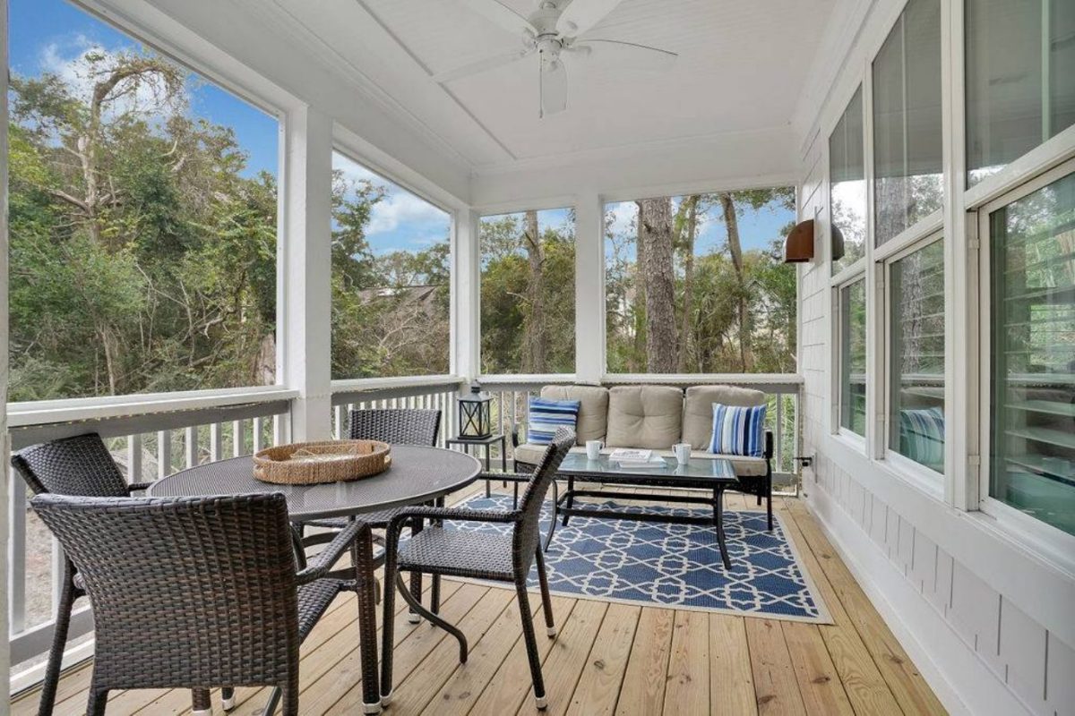 Beach Cottage Floor Plan with Detached Garage and CAD Designs