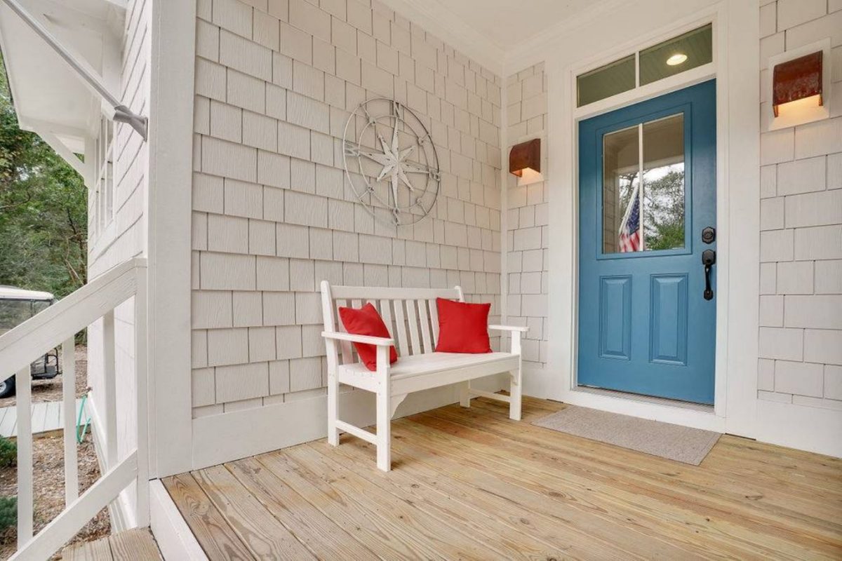 Beach Cottage Floor Plan with Detached Garage and CAD Designs