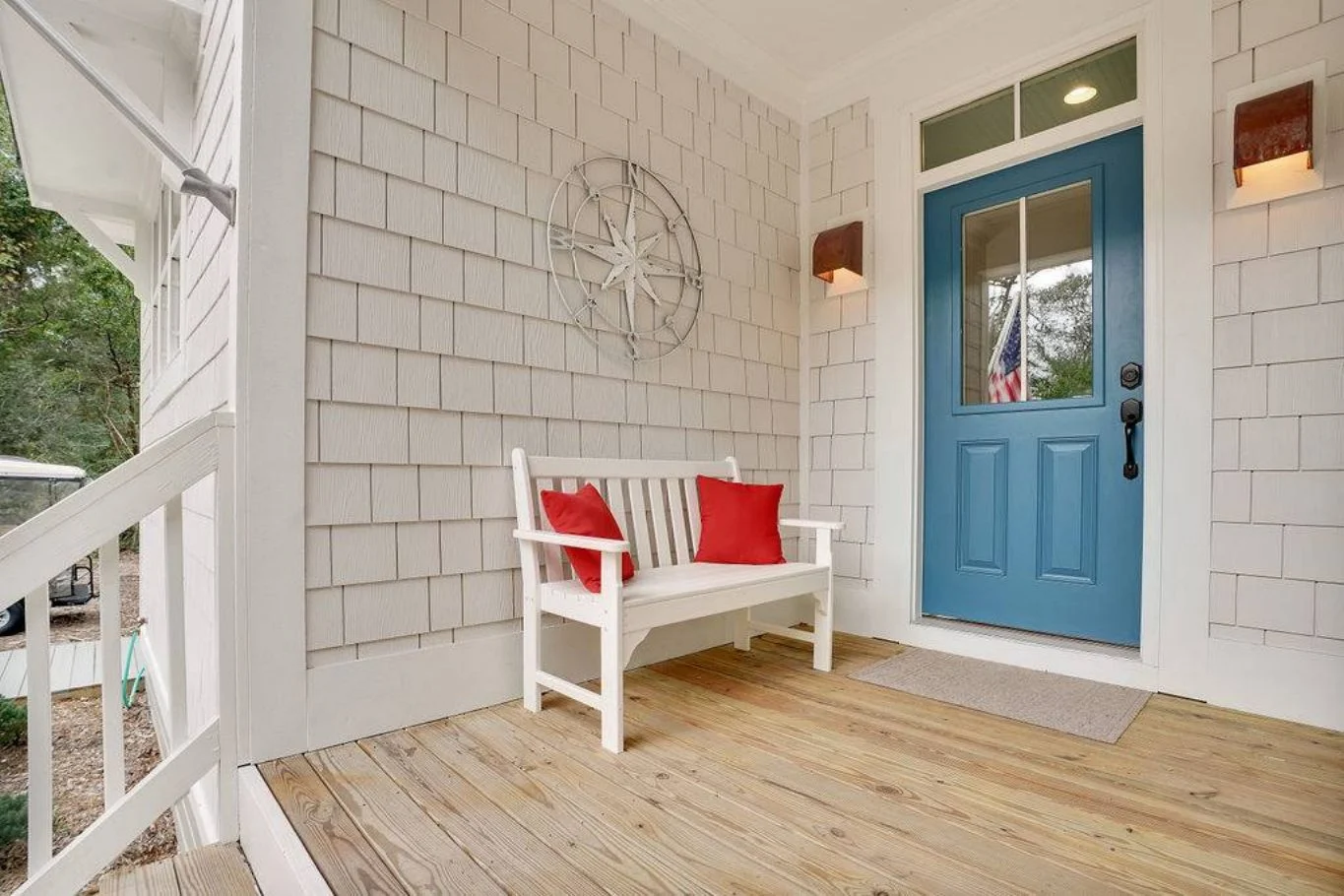 Beach Cottage Floor Plan with Detached Garage and CAD Designs