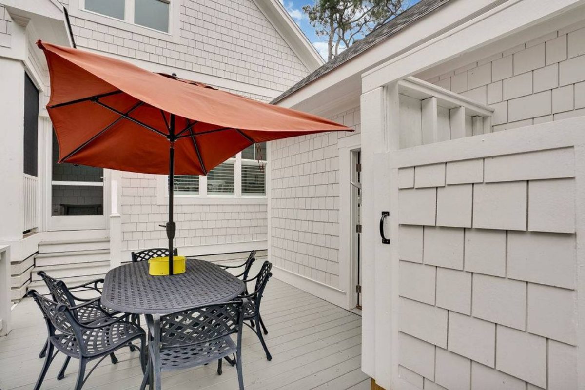 Beach Cottage Floor Plan with Detached Garage and CAD Designs