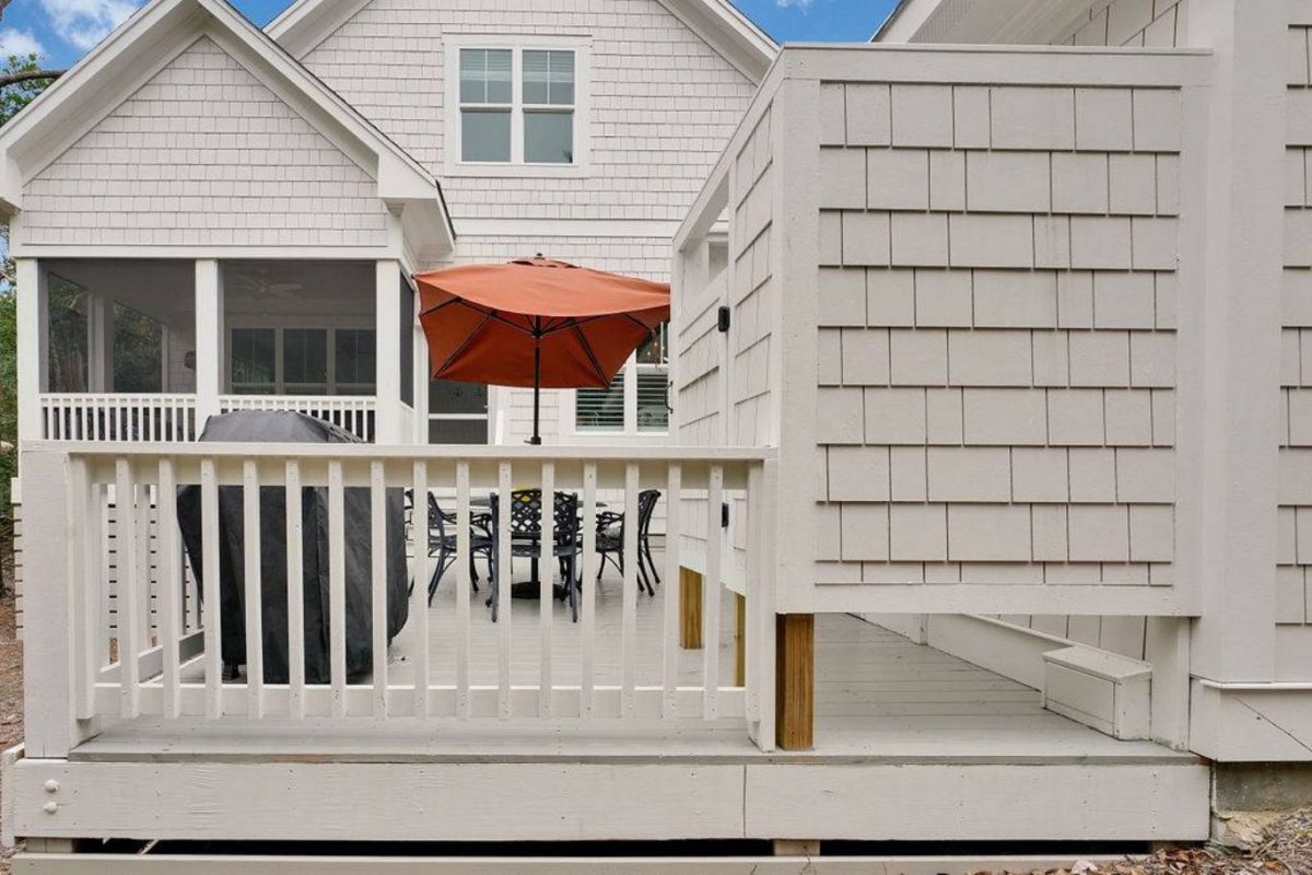 Beach Cottage Floor Plan with Detached Garage and CAD Designs