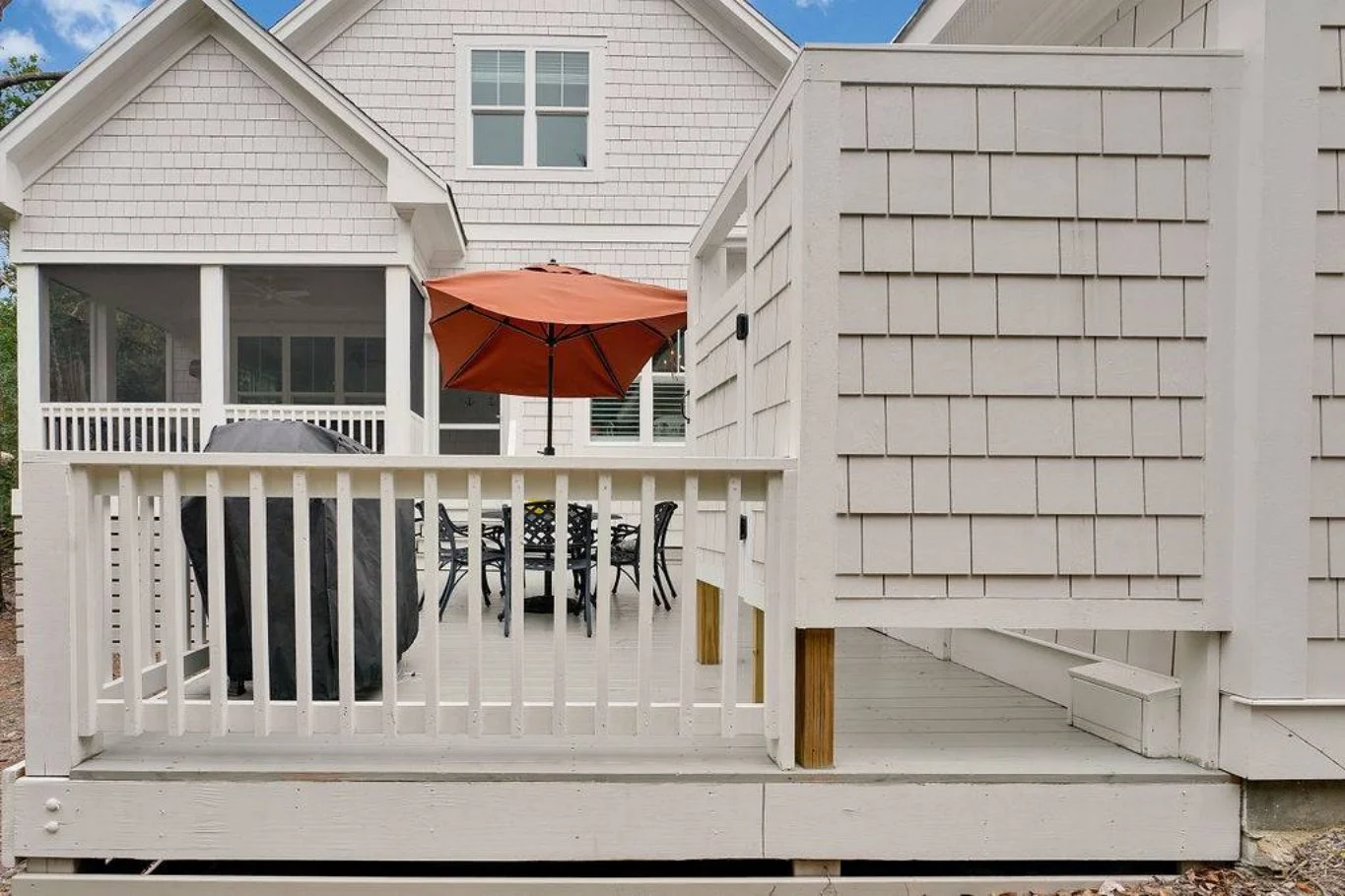 Beach Cottage Floor Plan with Detached Garage and CAD Designs