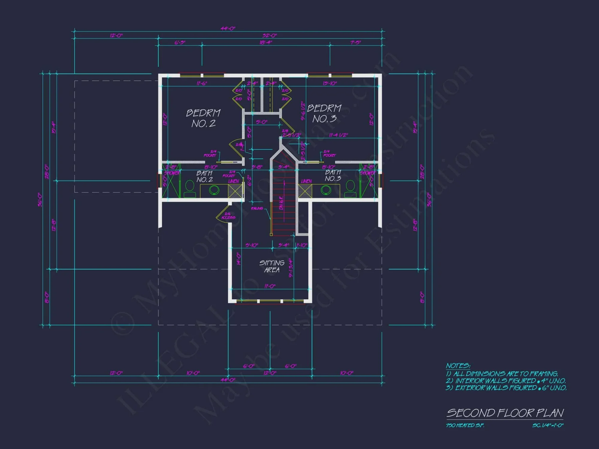 Spacious Beach house Floor Plan with Modern CAD Designs