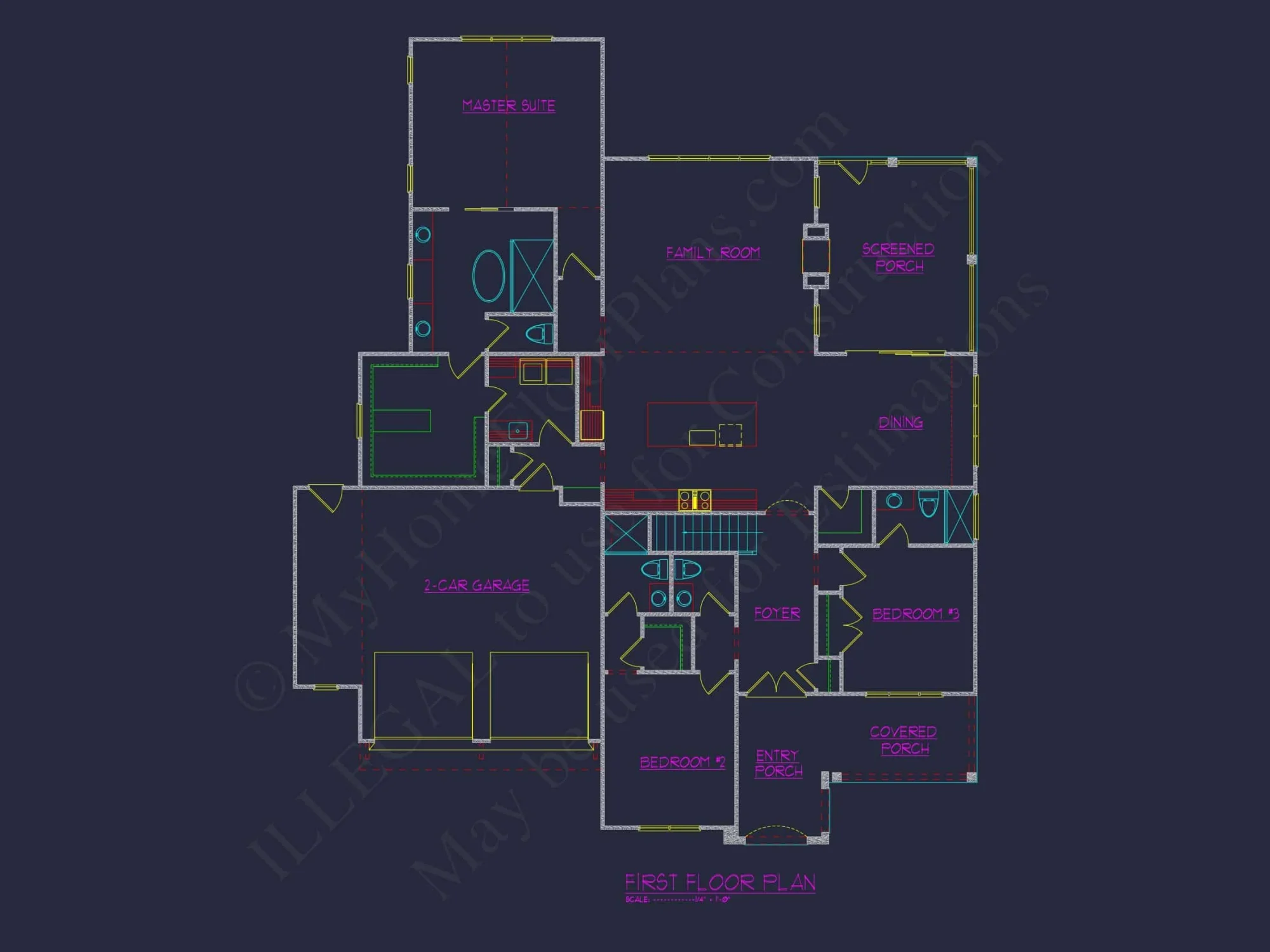 Craftsman house Plan with Spacious Floor Designs and CAD Blueprint