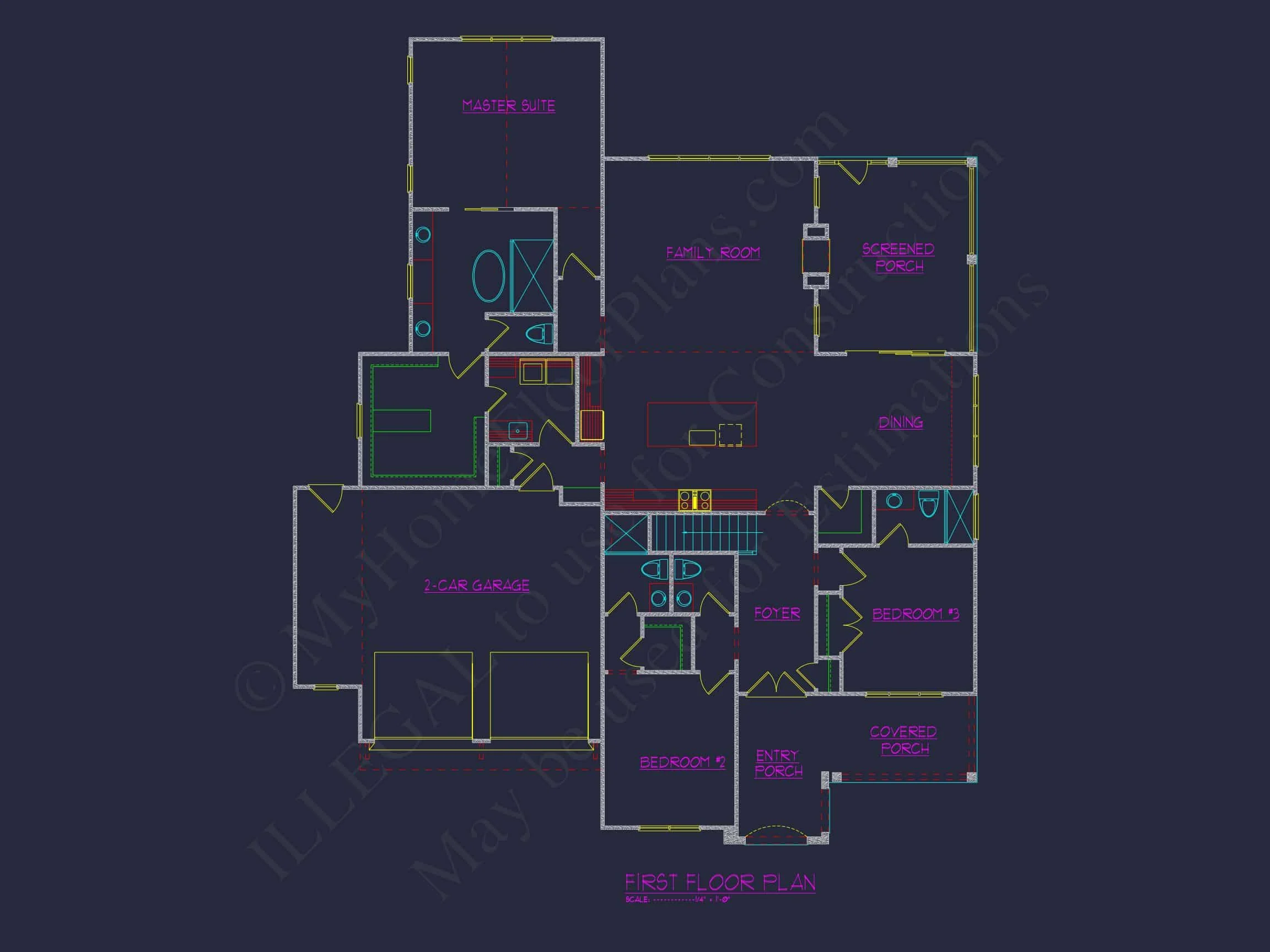 Craftsman house Plan with Spacious Floor Designs and CAD Blueprint