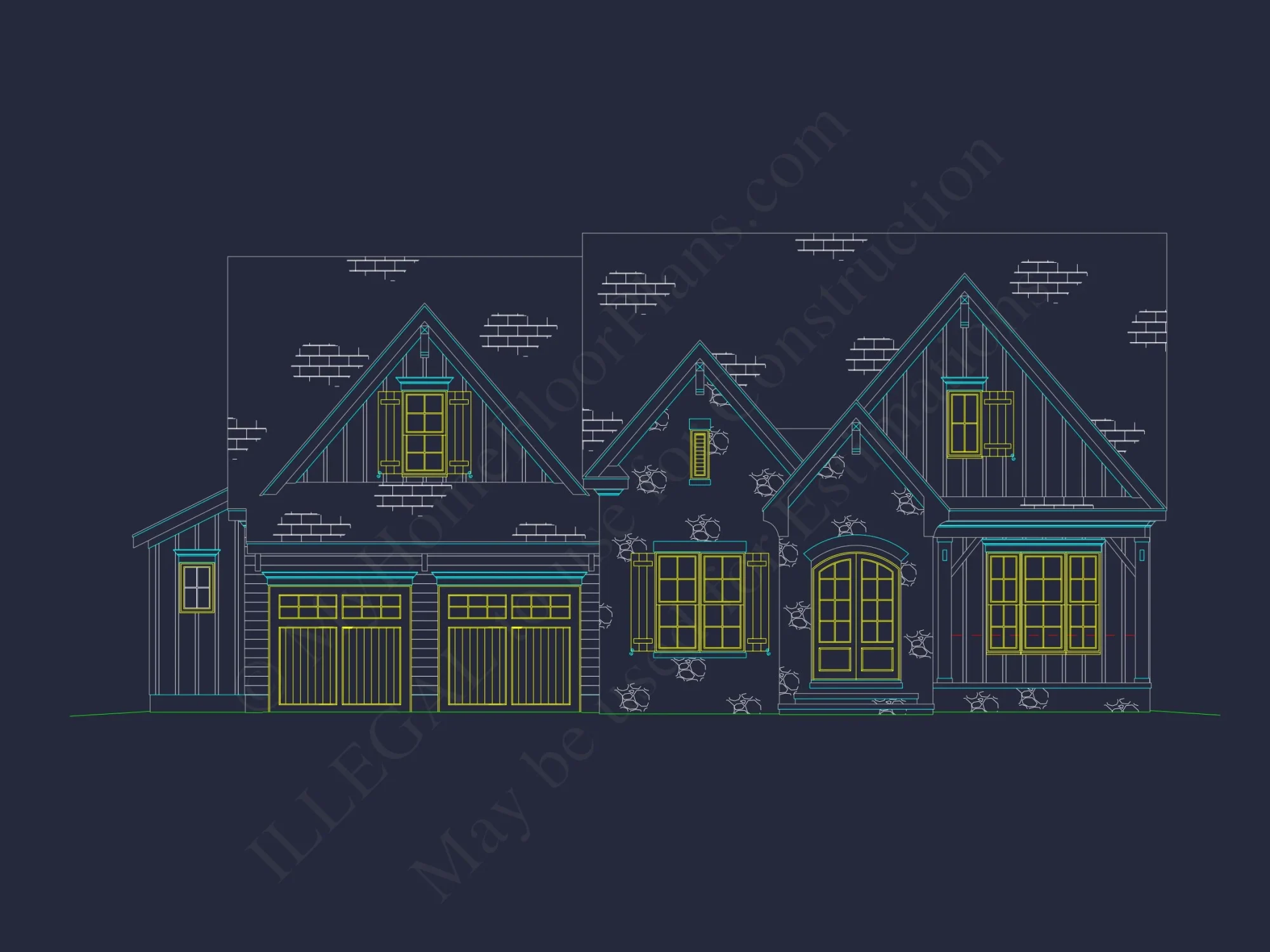 Craftsman house Plan with Spacious Floor Designs and CAD Blueprint