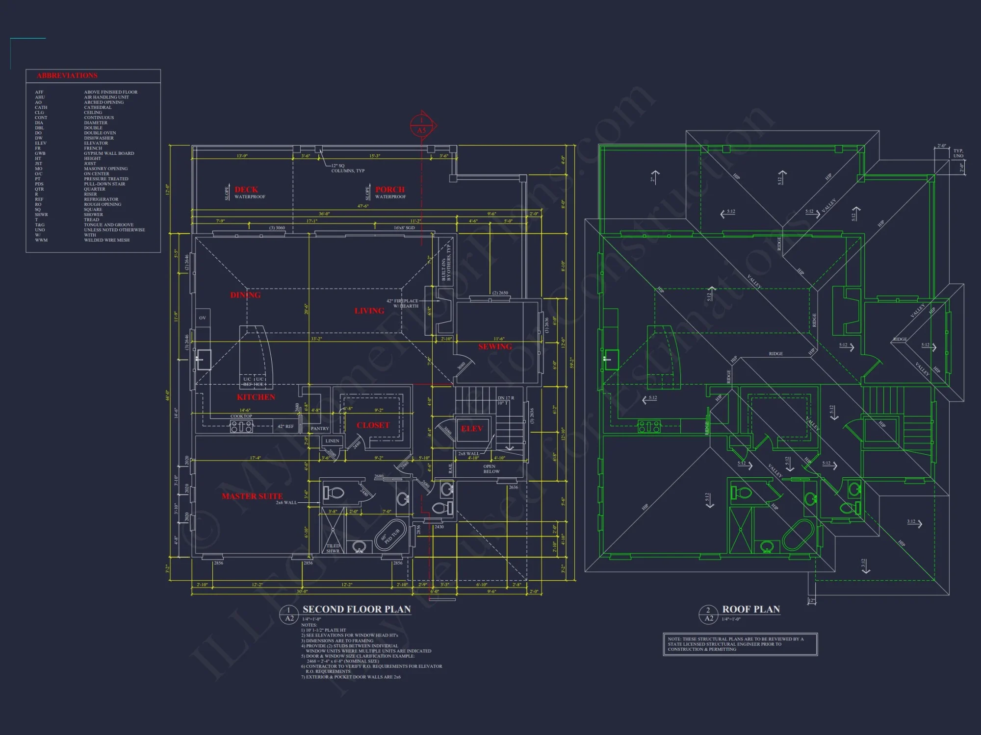 Elegant 2-Story house Plan with CAD Designs & Coastal Blueprint