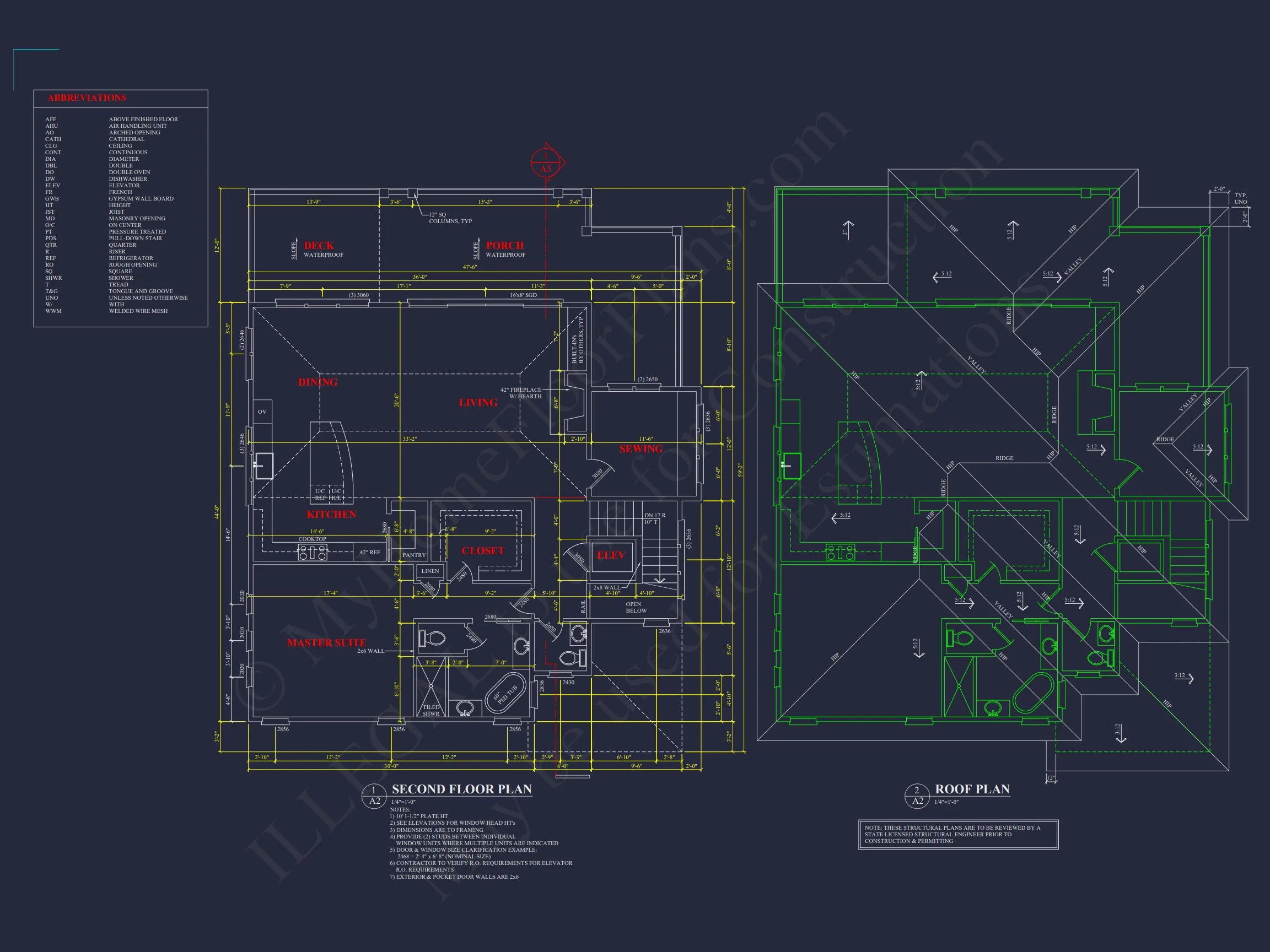 Elegant 2-Story house Plan with CAD Designs & Coastal Blueprint