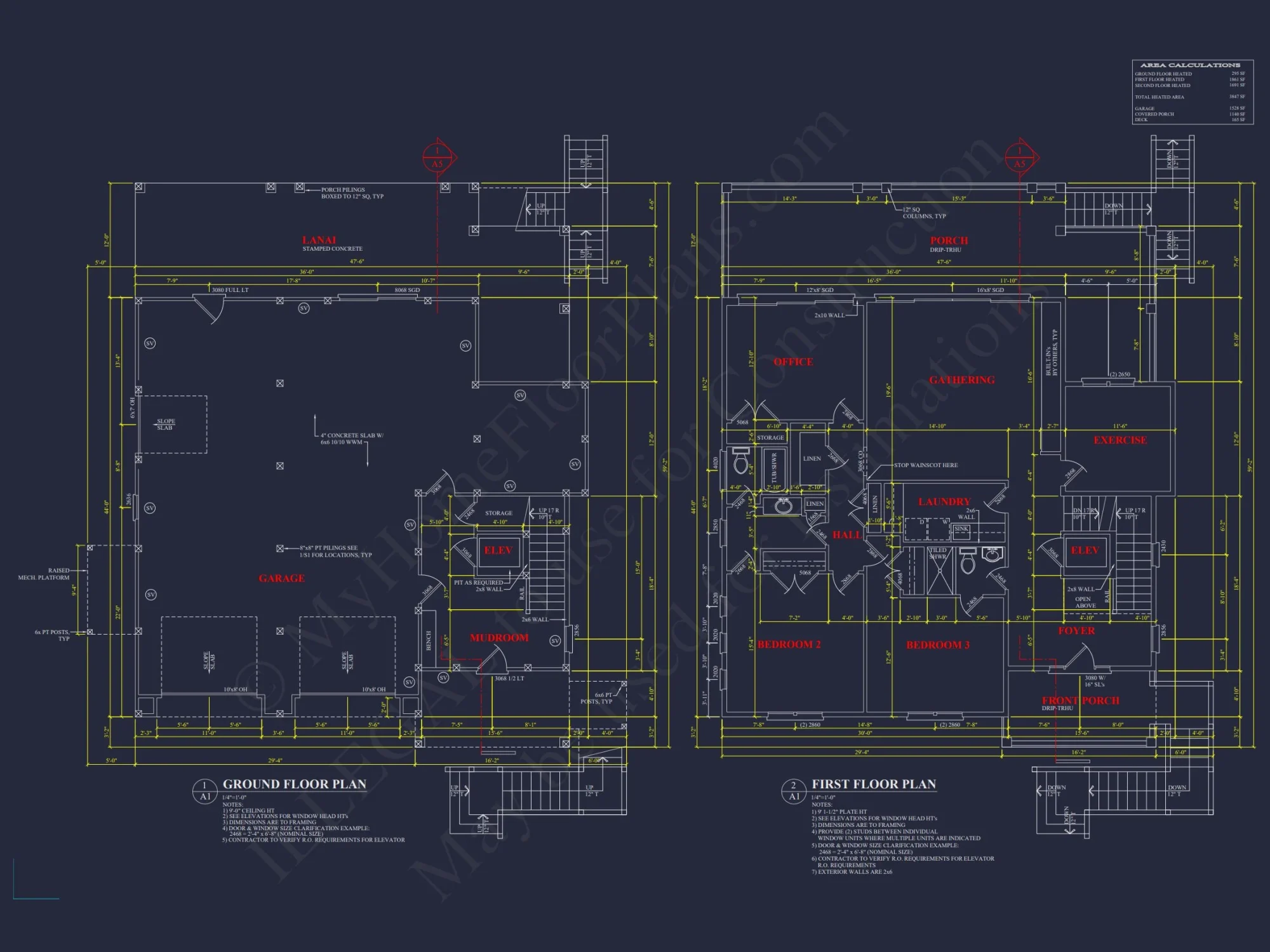 Elegant 2-Story house Plan with CAD Designs & Coastal Blueprint